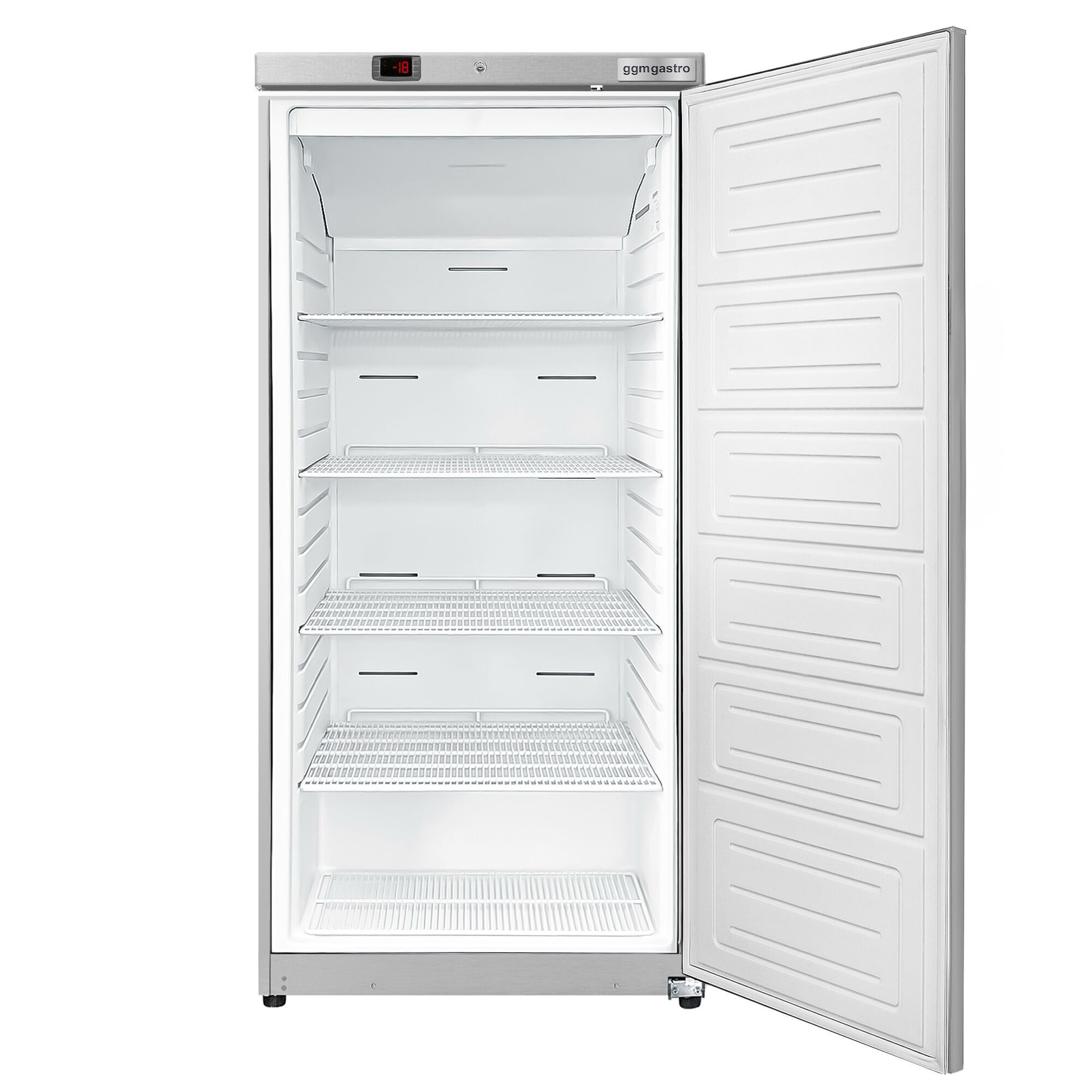 Congélateur de stockage inox ECO – 400 litres – avec 1 porte – intérieur de la porte en plastique