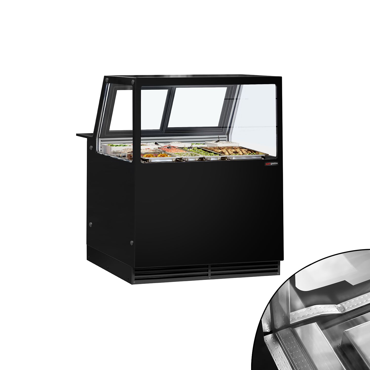 Comptoir vitrine réfrigérée KAISA - 1000mm - Double vitrage - +2/+8°C - Éclairage LED - 280L