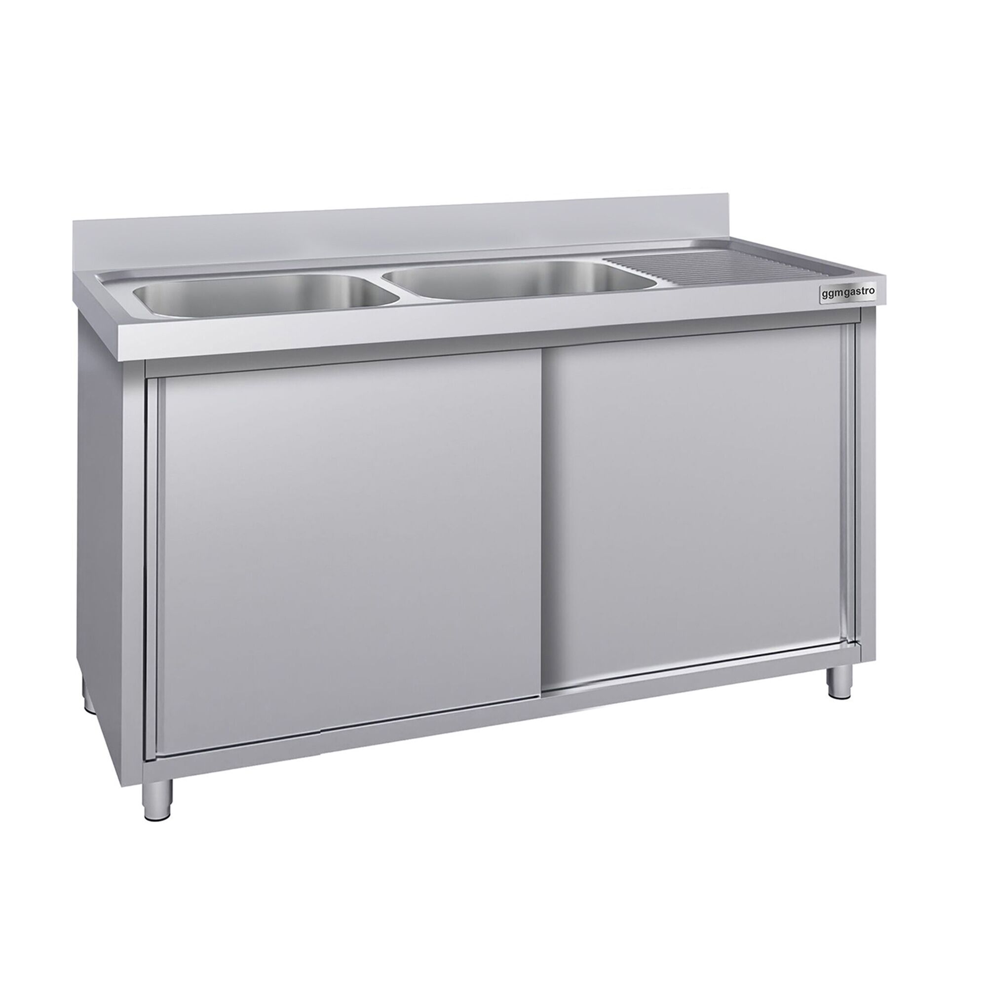 Meuble évier ECO - 1600 x 700 mm - avec 2 bacs à gauche