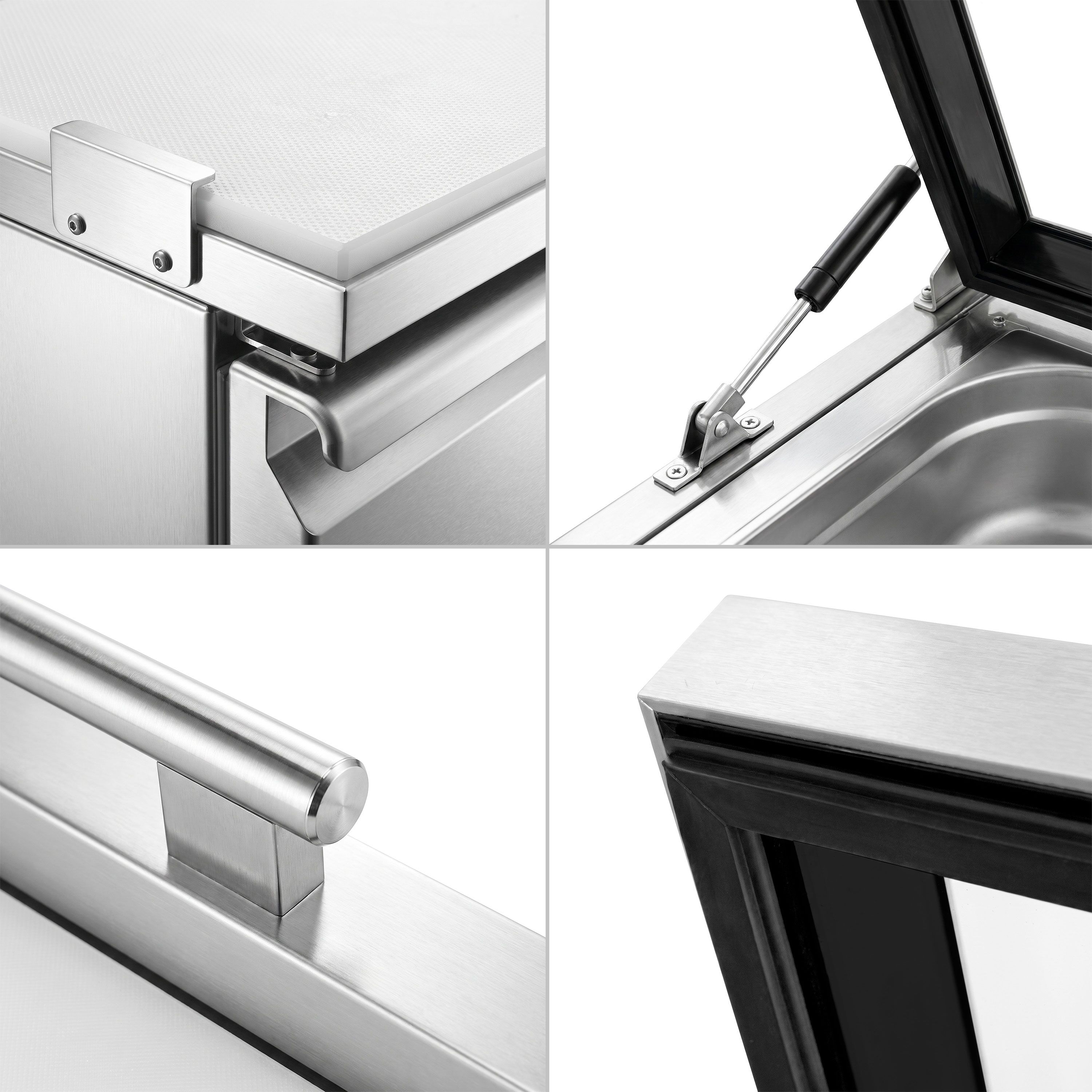 Saladette réfrigérée PREMIUM - 1365mm - 248L - 3 portes vitrées - pour 7x GN 1/3 & Couvercle verre