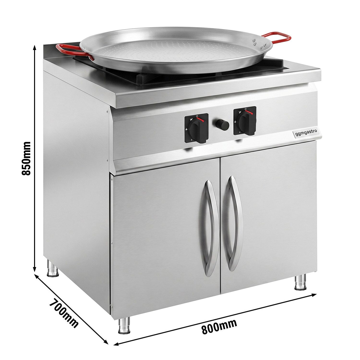 Cuisinière à gaz Tantuni - 24 kW - 1 brûleur - incl. soubassement avec 2 portes
