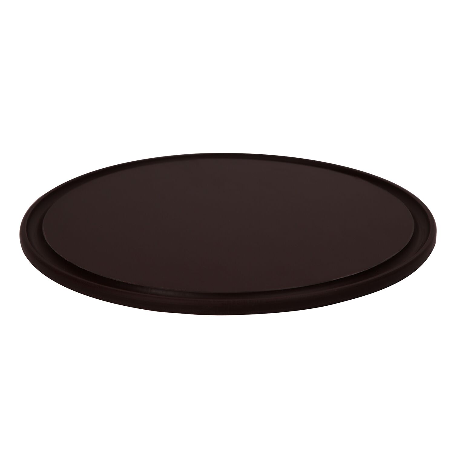 (12 Pièces) Assiette à Pizza - Polyéthylène - Ø 400 mm - Avec Rainure à Jus - Marron