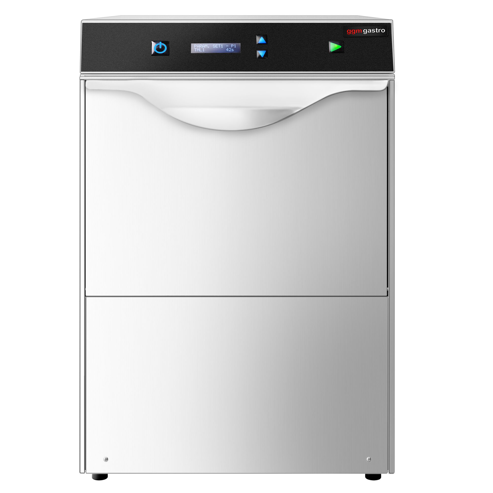 Lave-verres professionnel à double paroi - Numérique - 2,97kW - incl. Filtre à eau anti-calcaire - avec évacuation par gravité, pompes à détergent et de liquide de rinçage