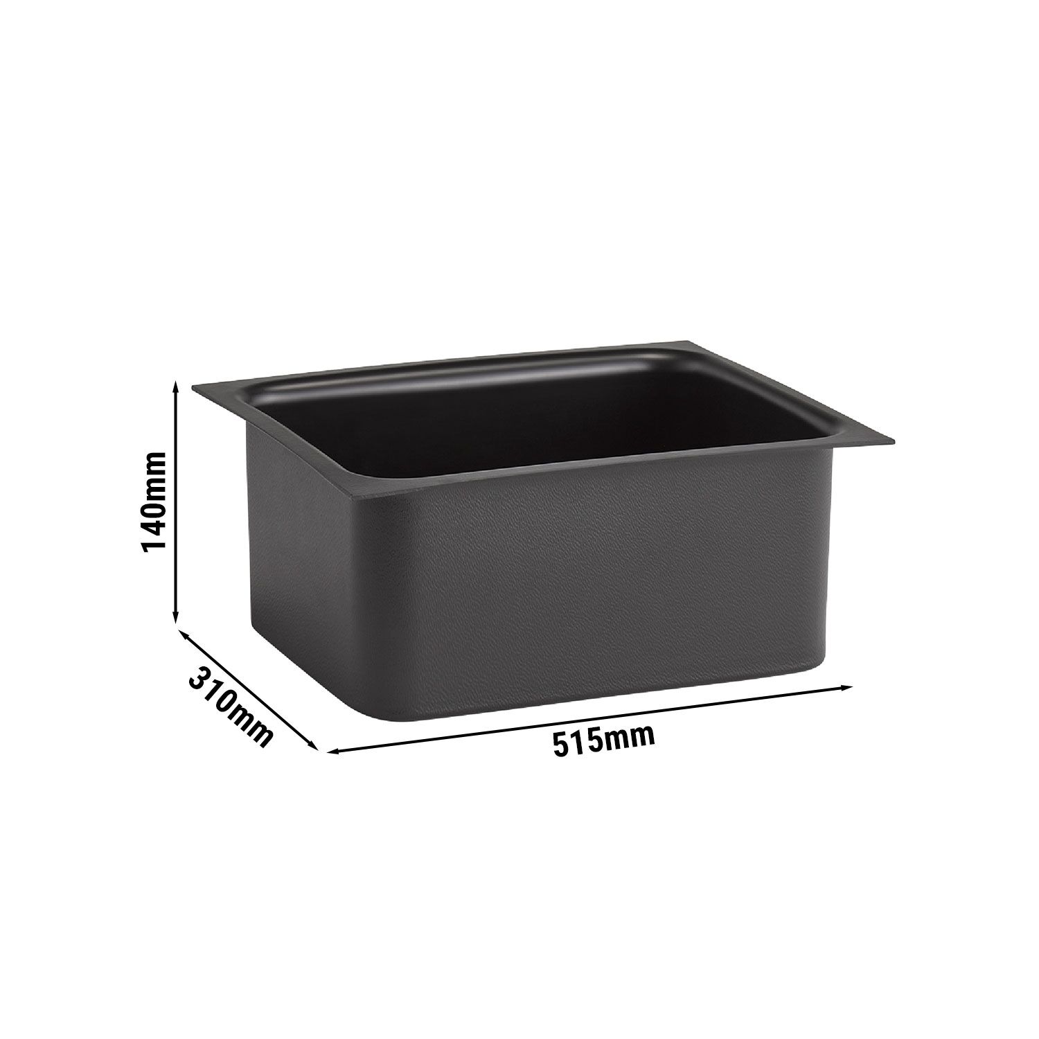 Bac GN (GN 1/2) - VALO - Polystyrène - 310x250x140mm - pour 14005 - Noir | Bac Gastronorme polystyrène GN 1/2 310x250x140mm Noir