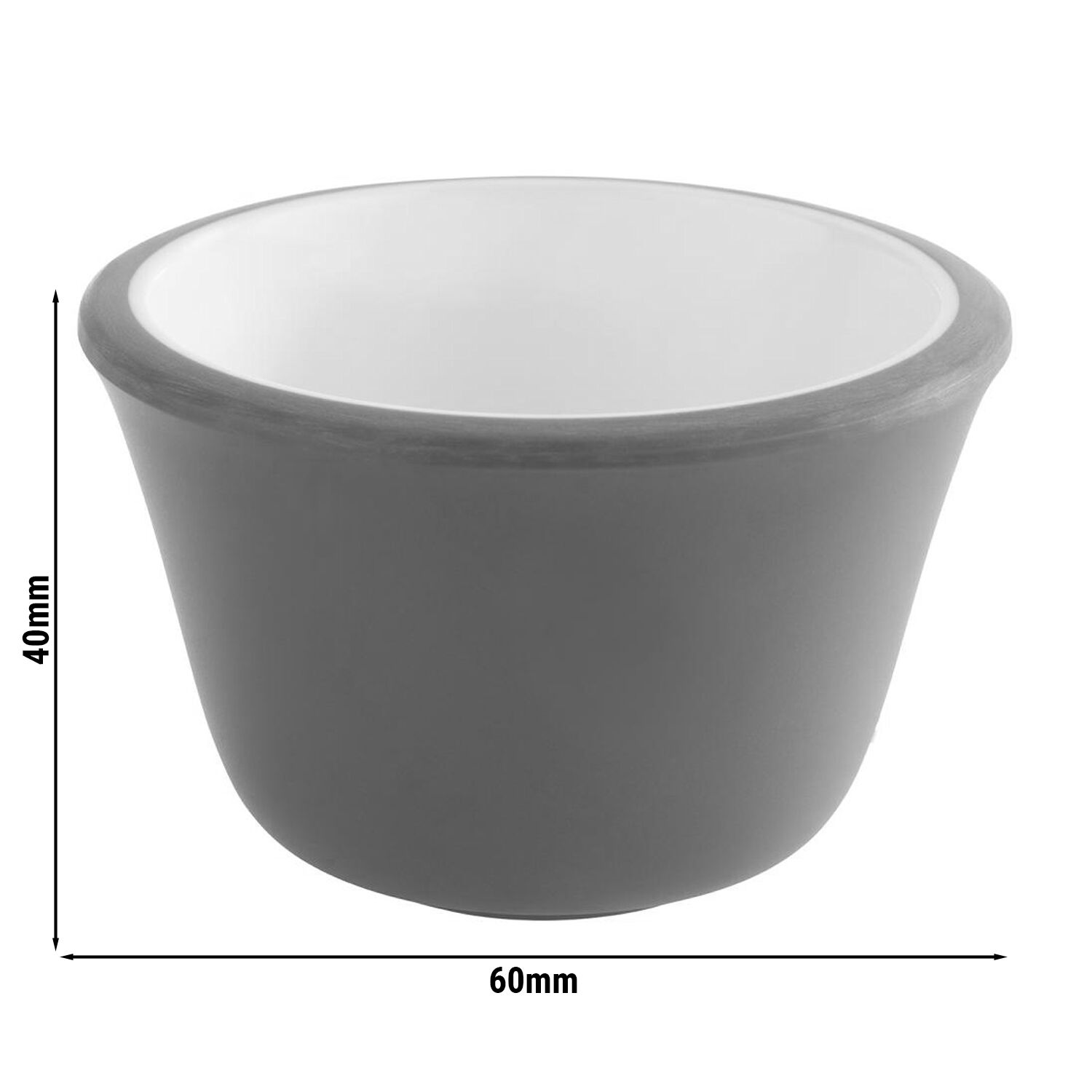 (6 pièces) Coupelles à sauce - lot de 6 - Melamine - 40 ml - Ø 60 mm - Gris