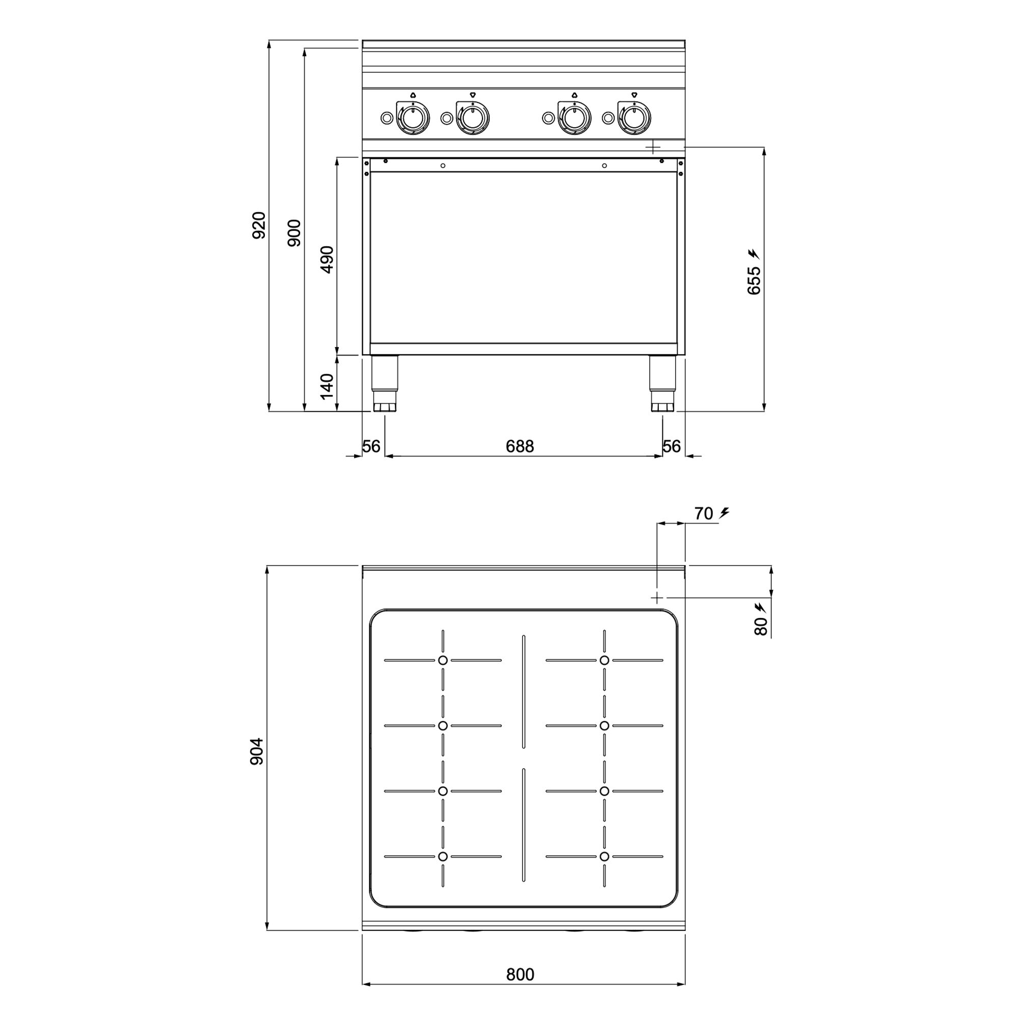 Induktion Glühplattenherd - 28 kW