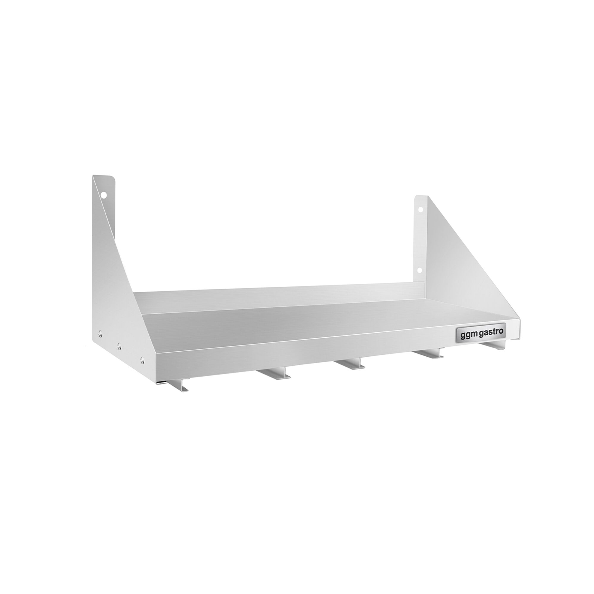 Étagère murale en inox pour Bacs GN 4x GN 1/6 - 800x300mm - 1 niveaux - incl. glissières pour bacs GN