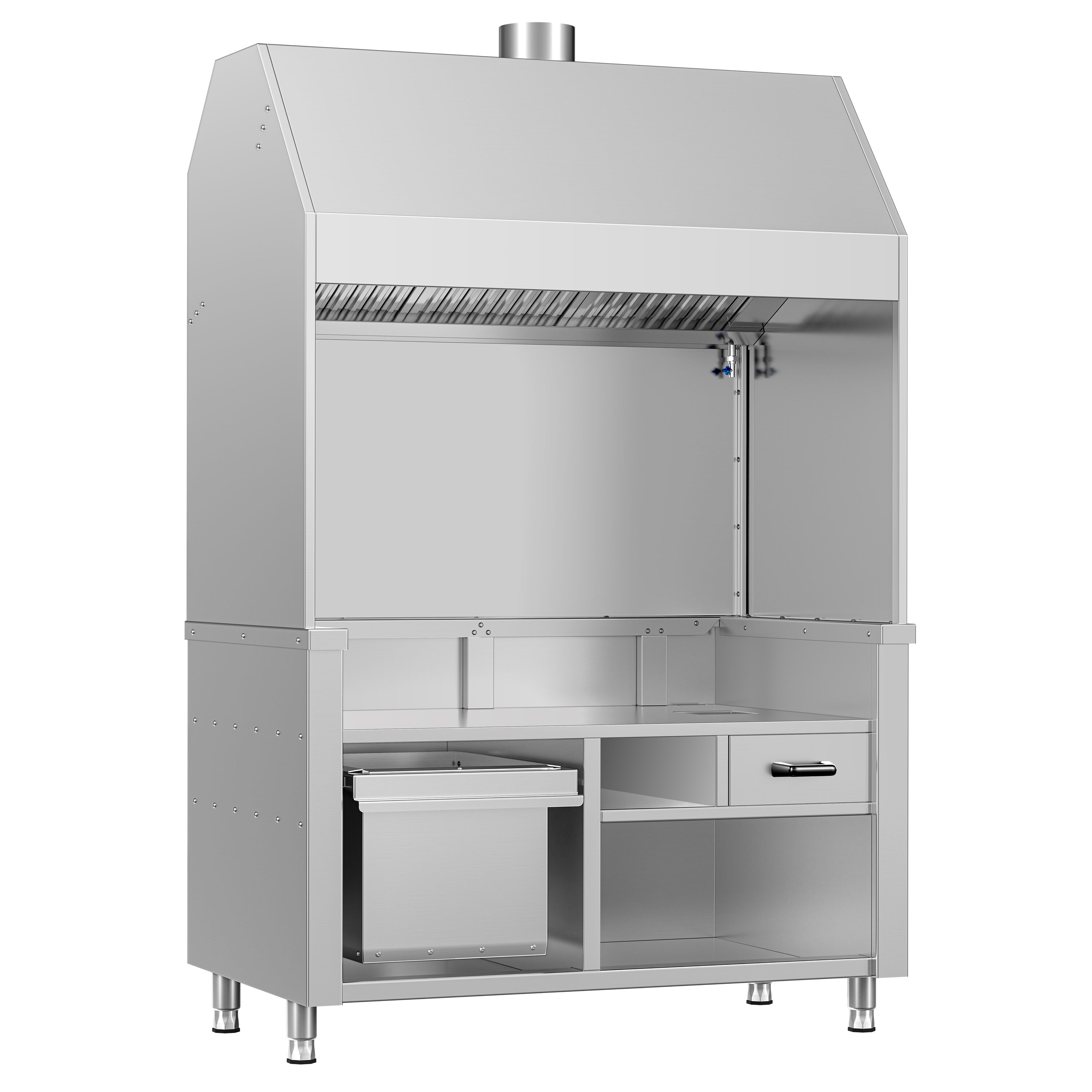 Élément neutre pour grill à charbon de bois / à gaz BERLIN – 1360 mm – inox