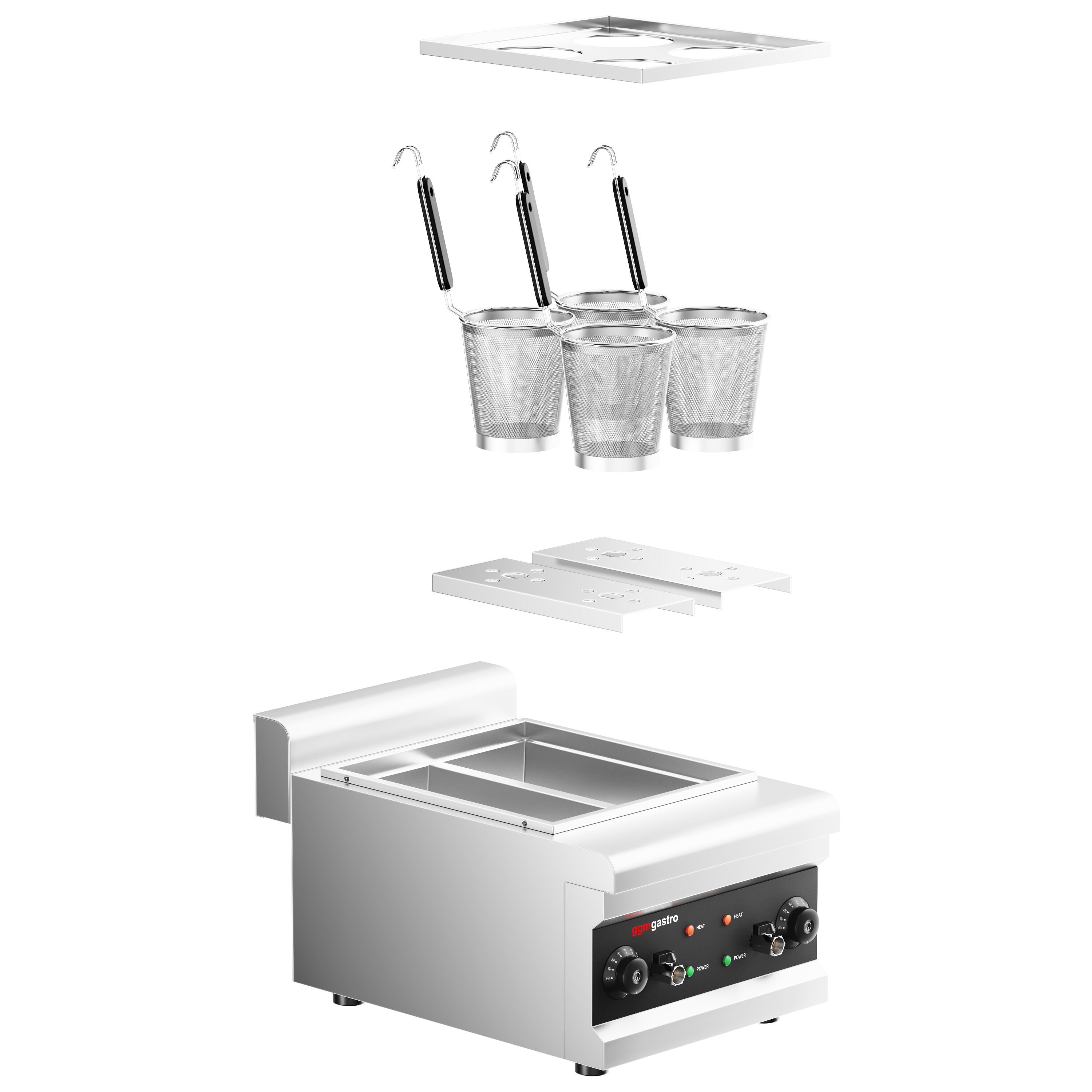 Cuiseur à pâtes électrique – 3 kW – incl. 4 paniers