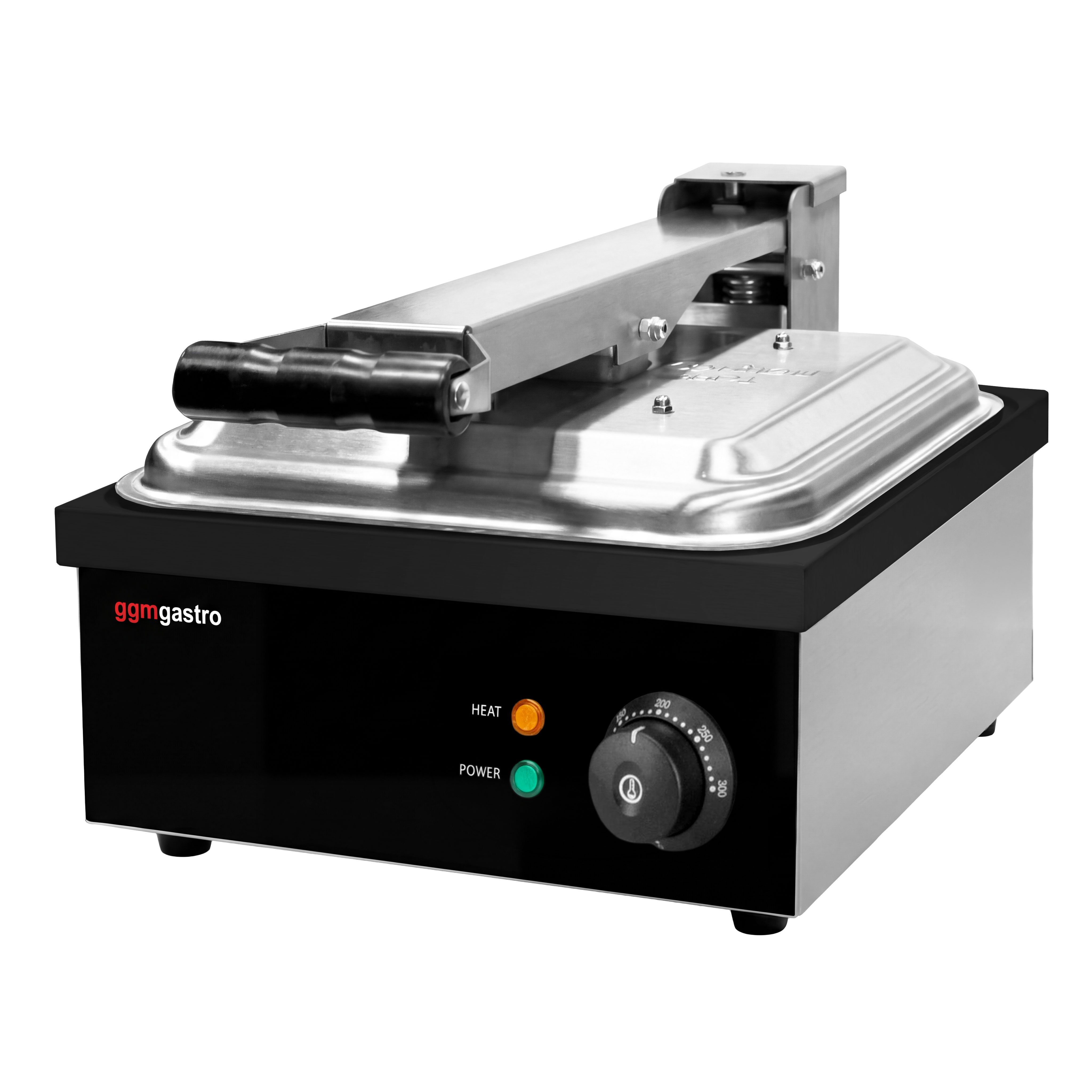 Table de préparation – 1210 mm – 2 portes – pour 9 bacs GN 1/6 – incl. grill de contact & machine à hamburgers