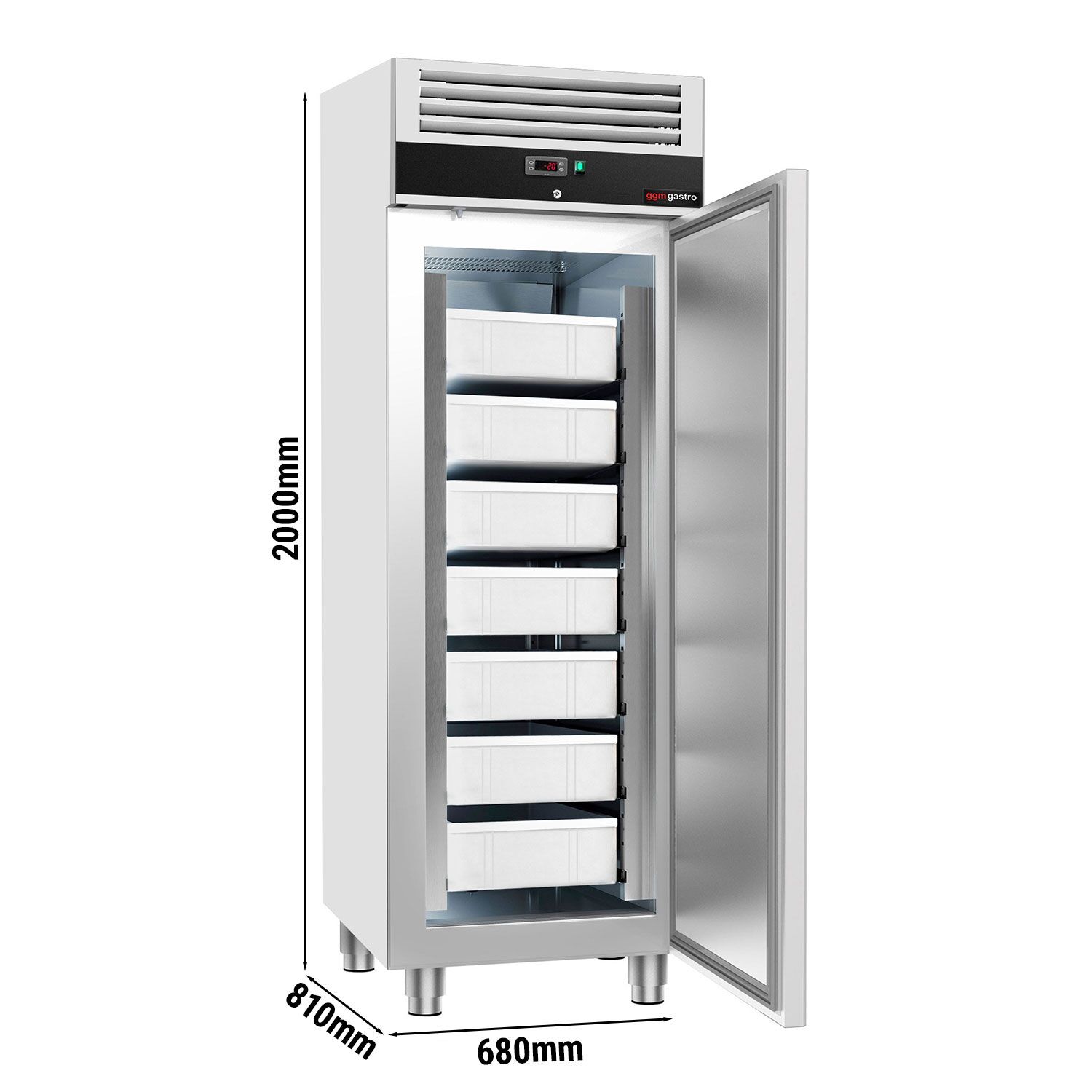 Congélateur à poisson inox ECO – EN 600x400 – 600 litres – avec 1 porte