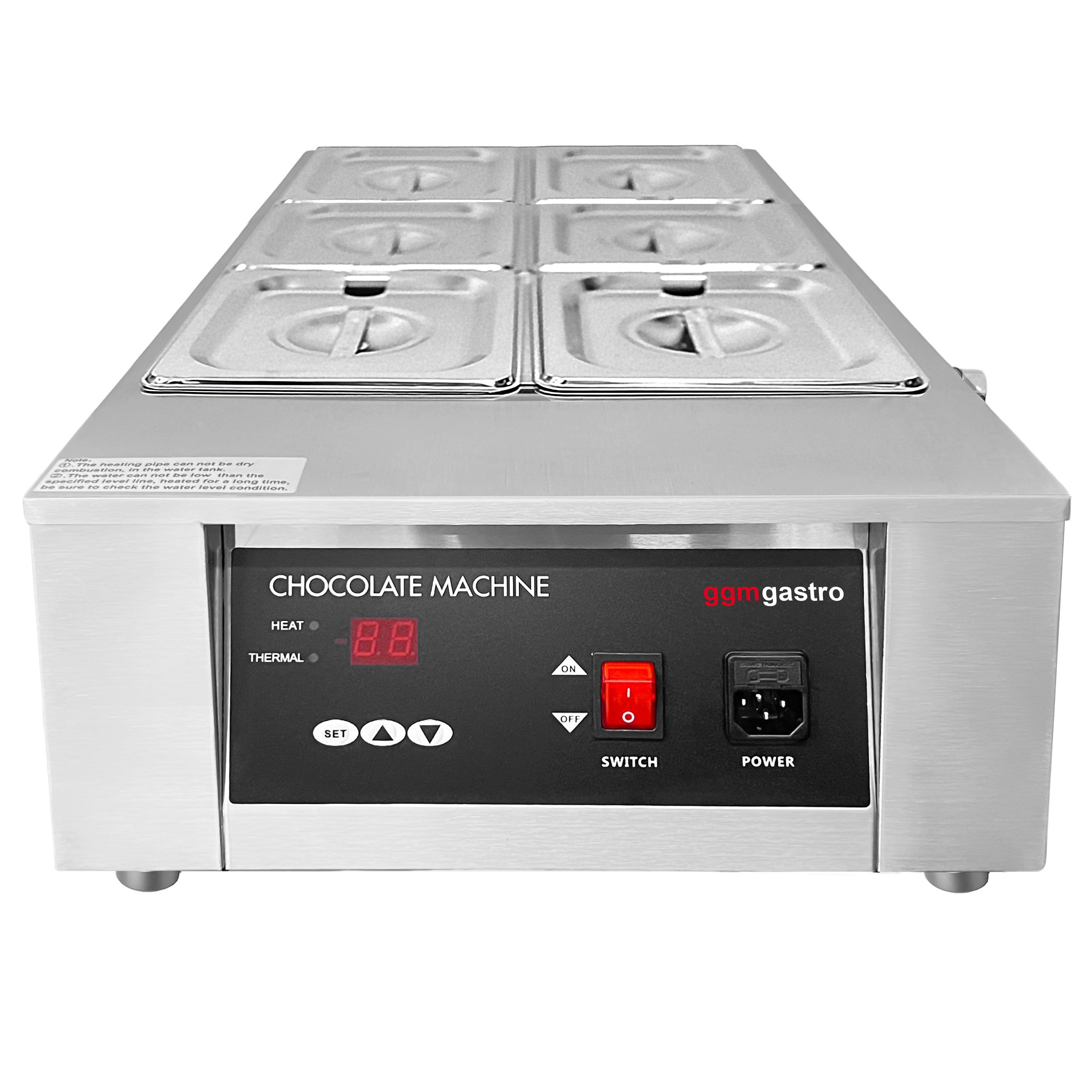 Fondoir à chocolat à bain-marie - 6x 1,7litres - 1kW