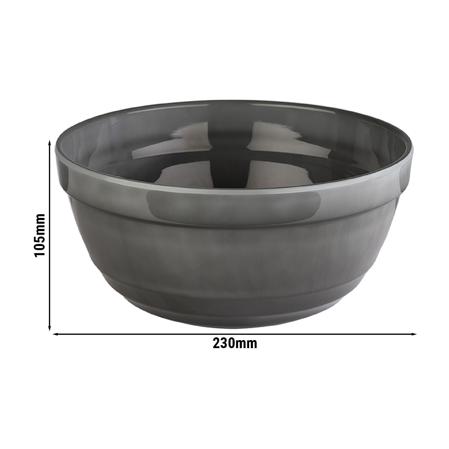 (6 pcs) Coupe - EMMA - Mélamine - 2,3L - Ø 230mm - Gris