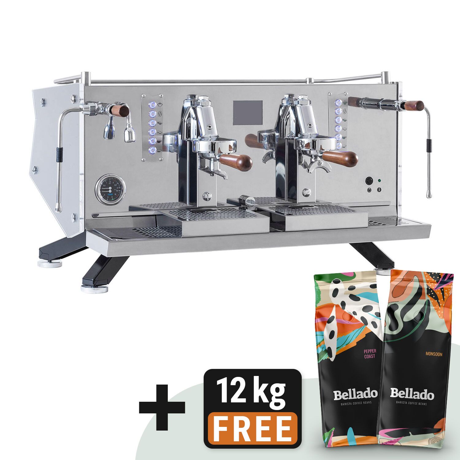 Machine à café porte-filtre « Suprema » – avec écran tactile – 2 groupes – réglage de température indépendant – avec système de préinfusion inclus