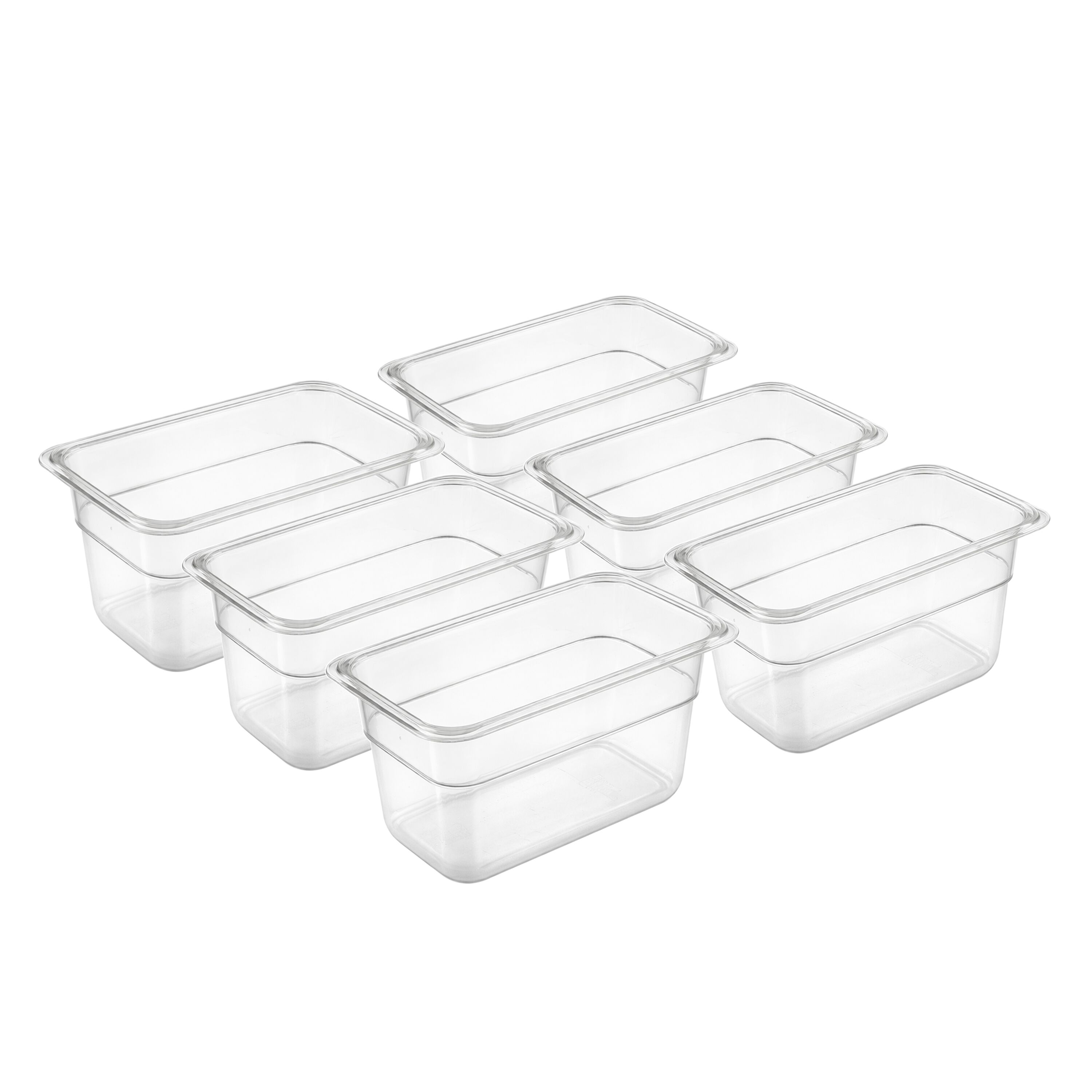 (6 kom) Polikarbonatna GN posuda GN 1/9 - prozirno - 0,57 l - Dubina: 65 mm
