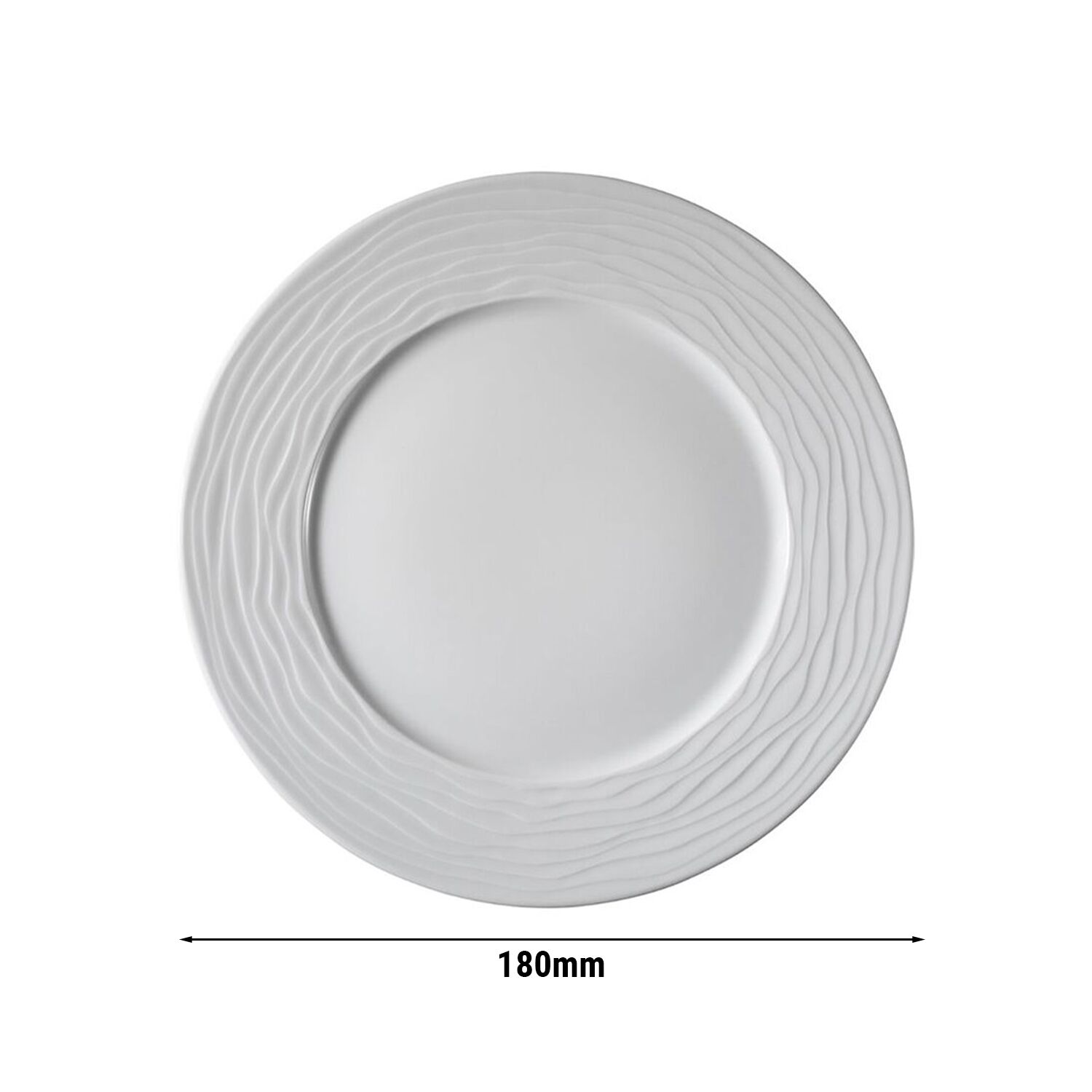 (12 szt.) SEA WAVE - Talerz płytki - kwadratowy - Porcelana - 180x180mm - Biały