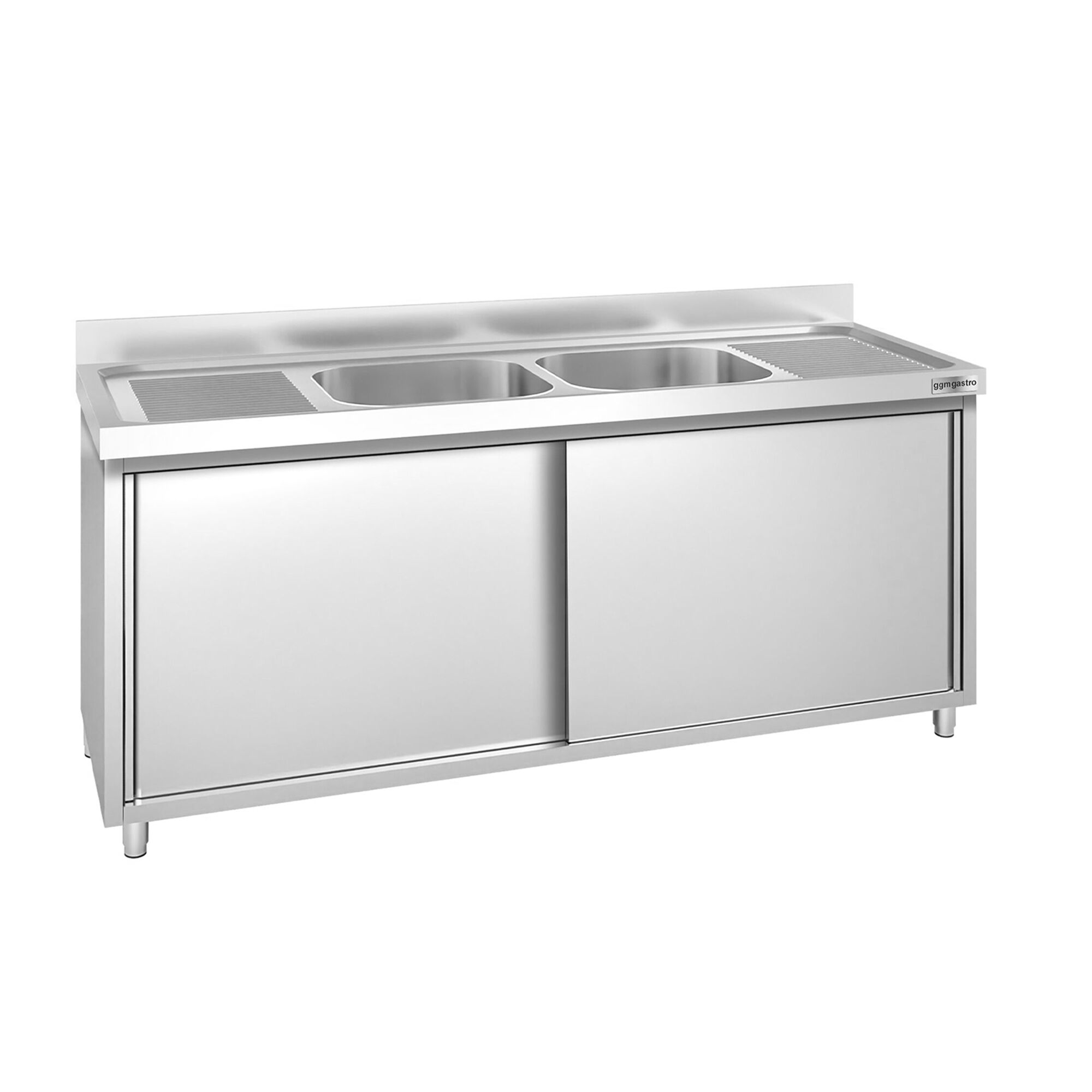 Meuble plonge PREMIUM - 2000x700mm - avec 2 bacs