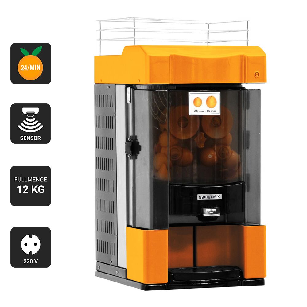 Automatic Orange Juicer - 370W - 75kg - with automatic feed, peel collection & self-service - Orange