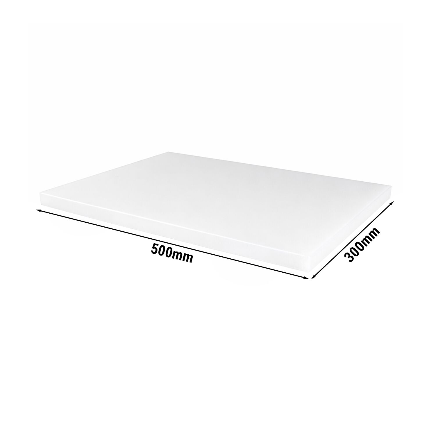 Planche à découper antidérapante avec butées – 300 × 500 mm – conforme HACCP – Blanc