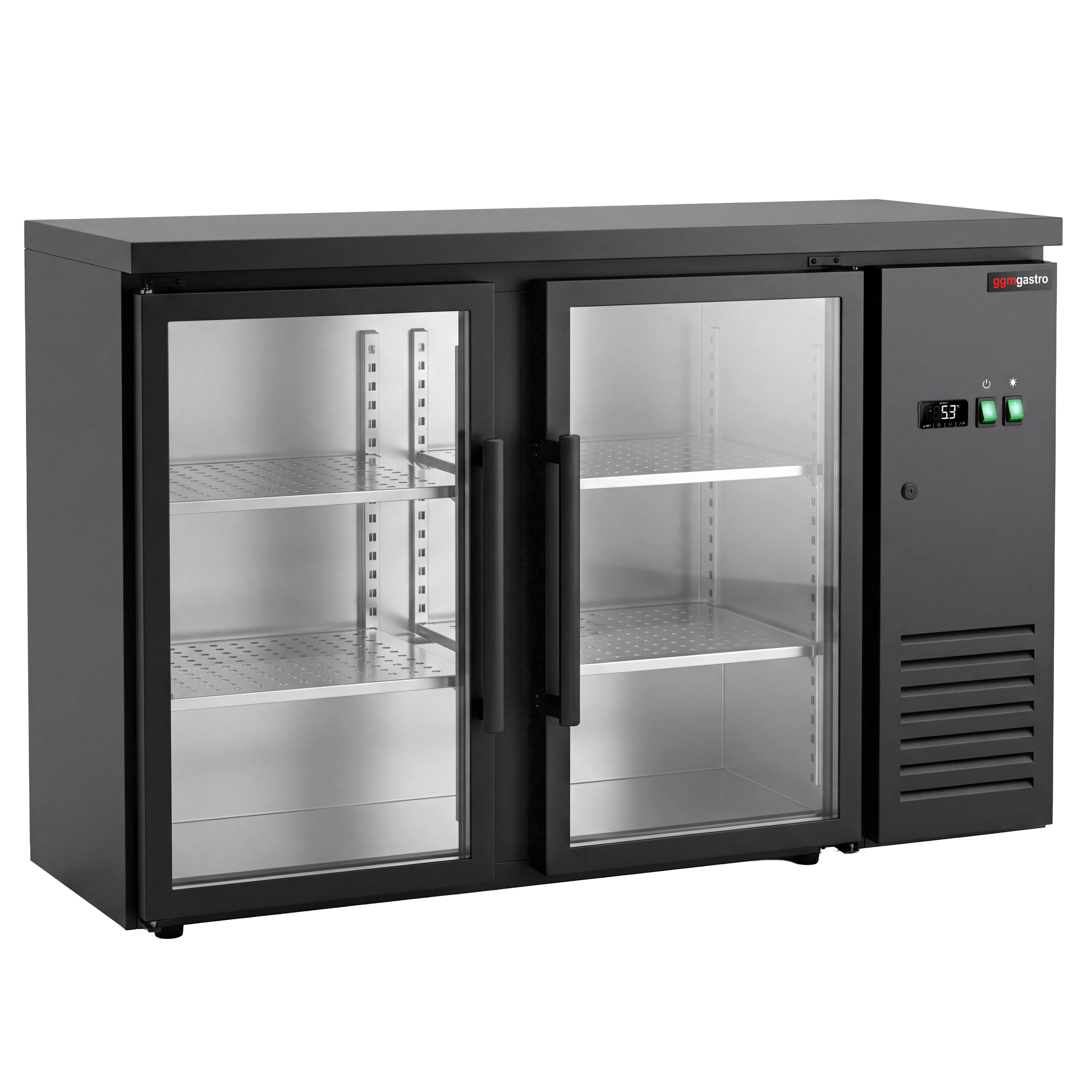 Commercial Back Bar Cooler ECO – 1460 mm – with 2 Glass Doors – with RGB LED Lighting
