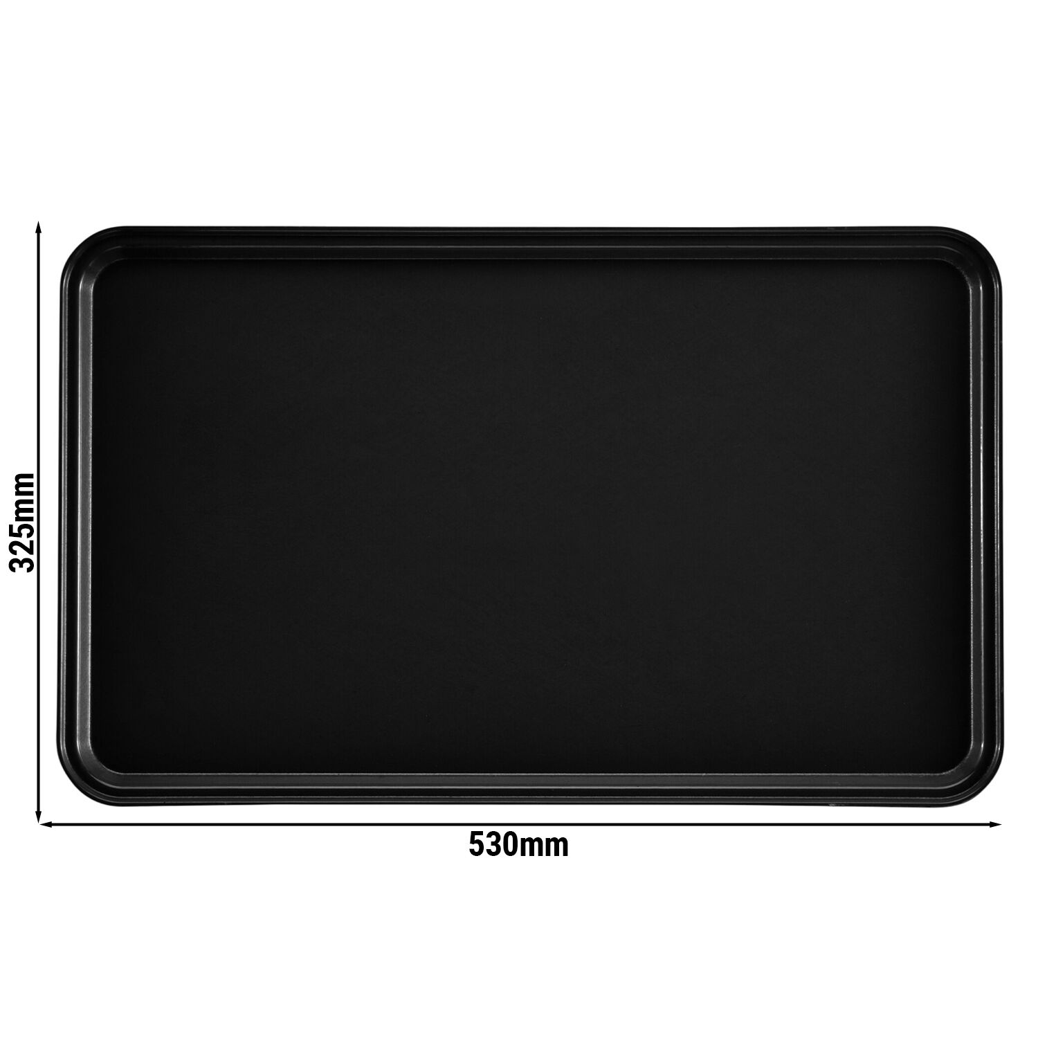 12 pièces) CAMBRO | CAMTREAD® – Plateau en fibre de verre – rectangulaire – 325×530 mm – noir