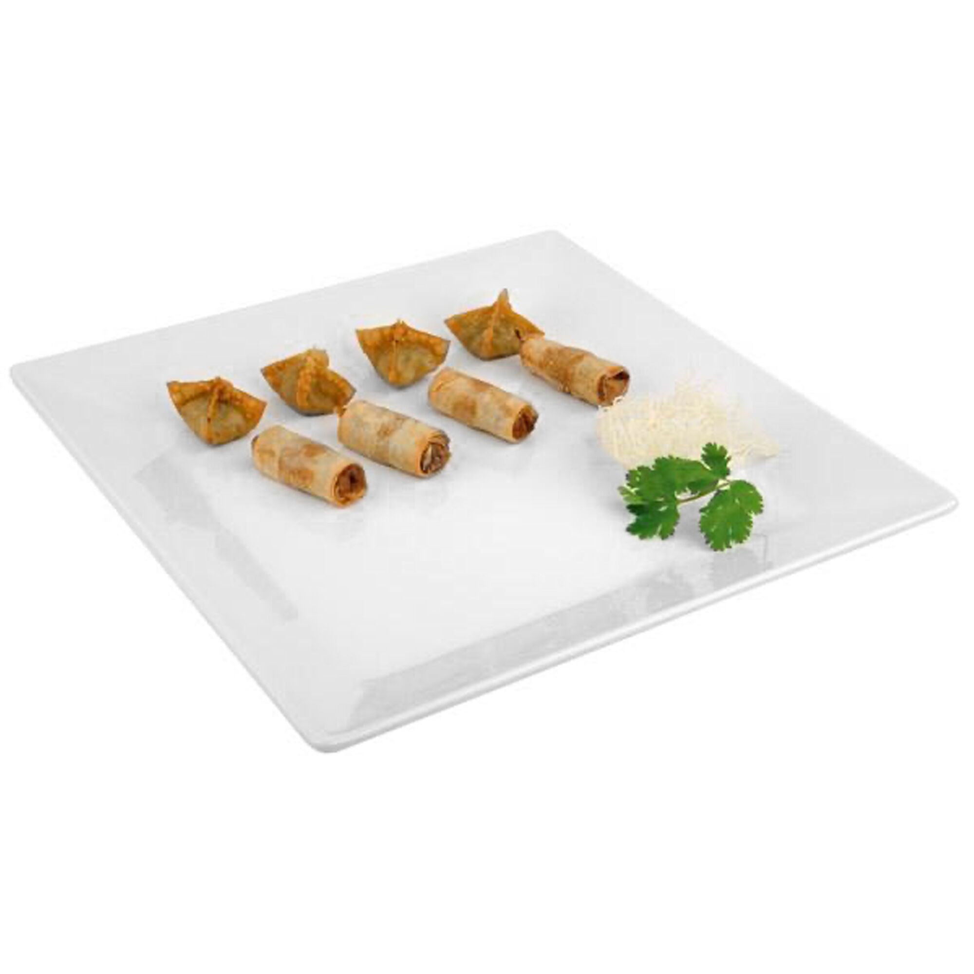 (6 pcs) Plateau de présentation - PURE - Mélamine - 210x210mm - Hauteur:30mm - Blanc - empilable, compatible lave-vaisselle