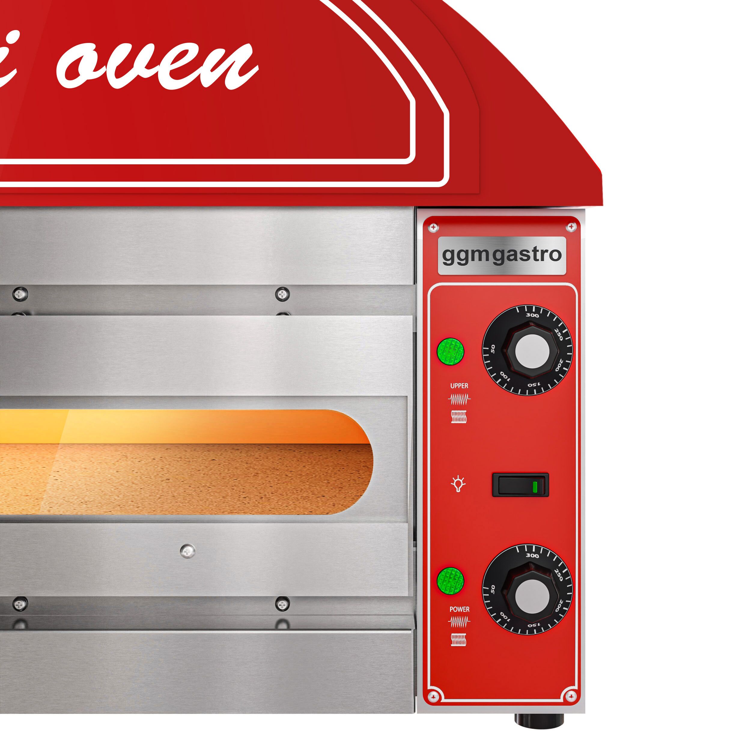 Electric Deck Pizza Oven - Single Deck - 1 - Ø 34cm (13.4") - 230V Single Phase - Mechanical Controls - Black - up to 280°C