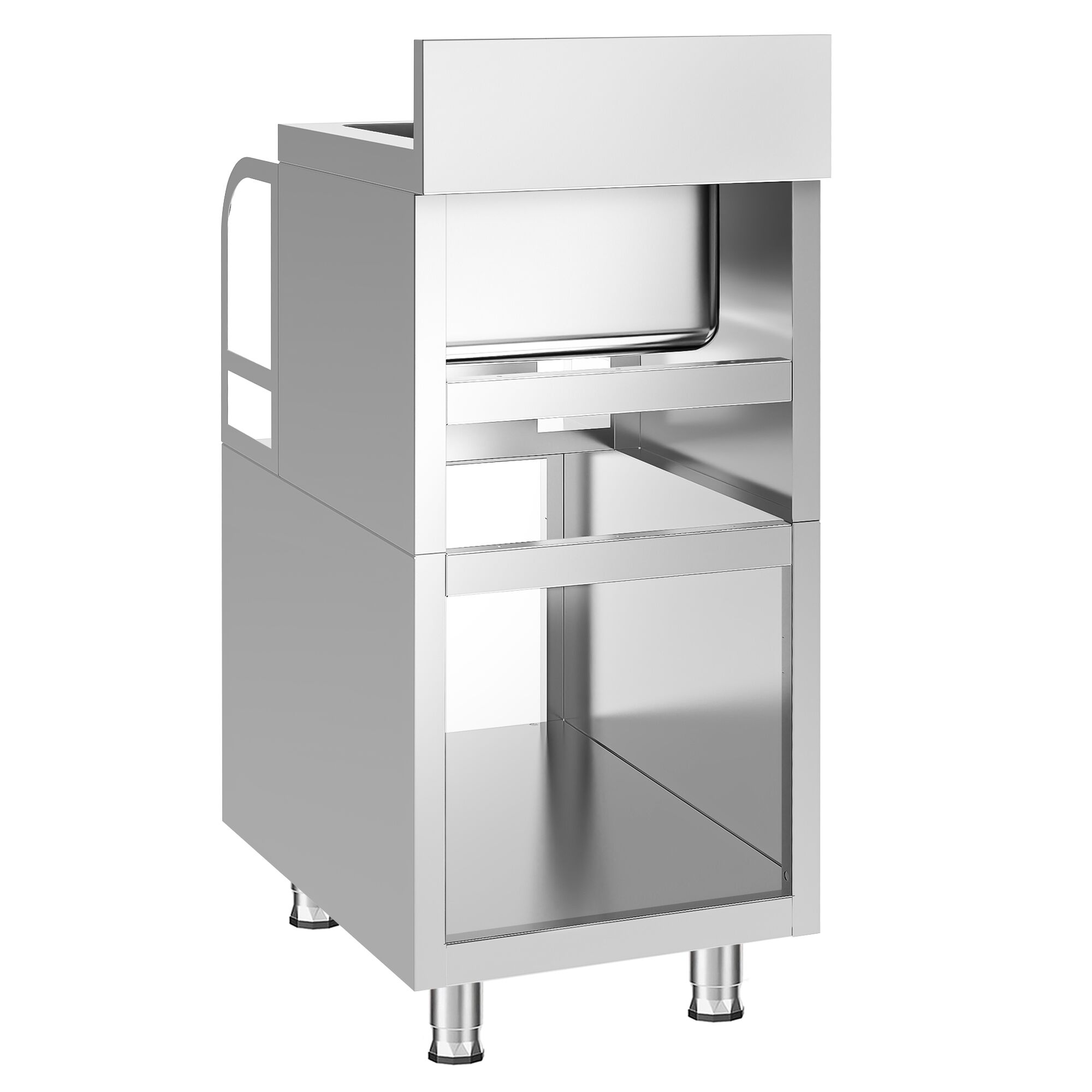 Mueble para batidora de bebidas de acero inoxidable - 400x590mm - con encimera para batidora de bebidas y fregadero