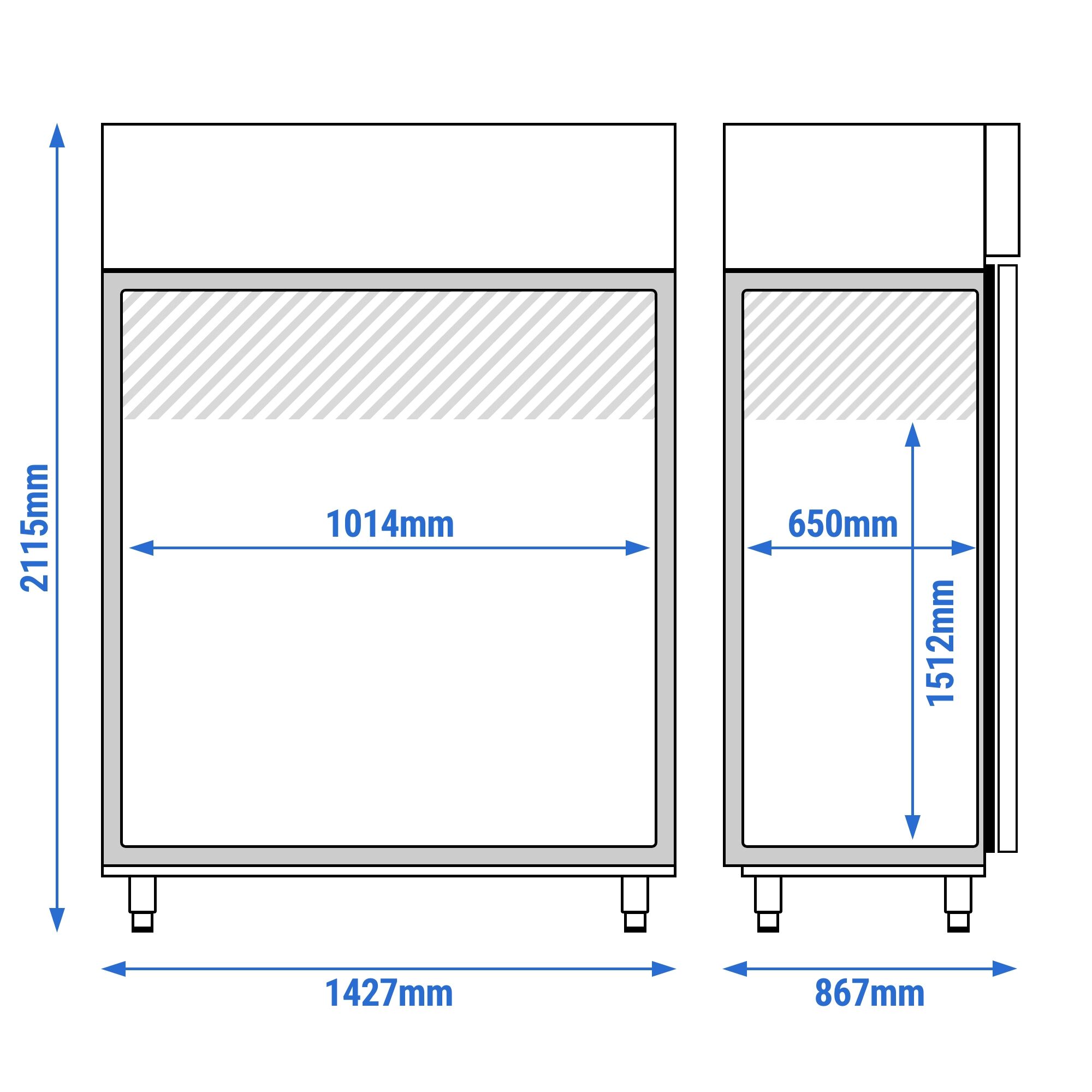 LIEBHERR | Réfrigérateur en İnox PERFECTION - 1414 Litres - GN 2/1 - Intérieur en inox - avec 2 portes en verre et WiFi    