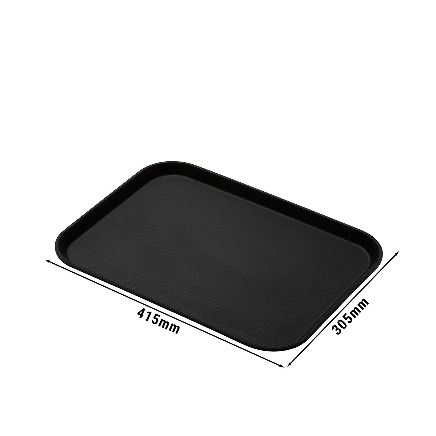 (12 pièces) CAMBRO | CAMTREAD® - Plateau en fibre de verre - Rectangulaire - 415 x 305 mm - Profil haut - Noir