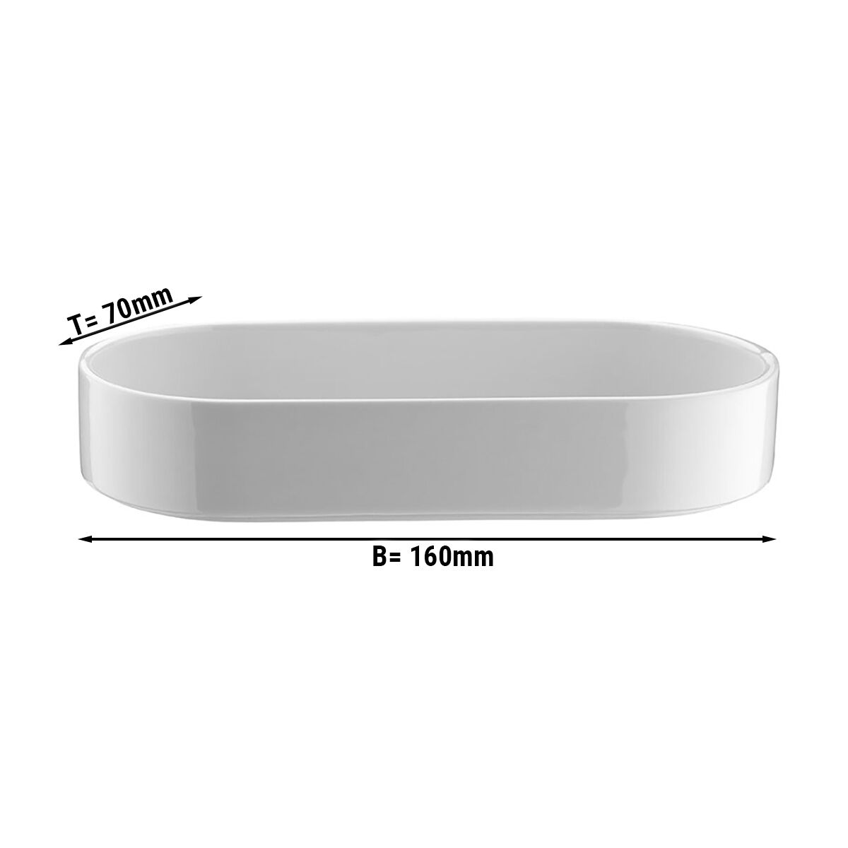 (6 pièces) PERA blanc - Bol à dessert / salade - ovale - 160 x 70 mm - blanc