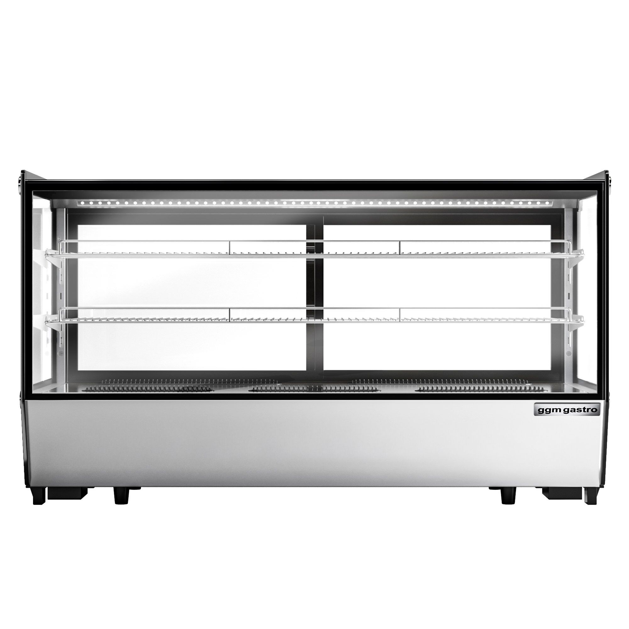 Vitrine réfrigérée de table - 200L - 1219mm - Double vitrage - avec 2 étagères en verre - portes coulissantes vitrées arrière