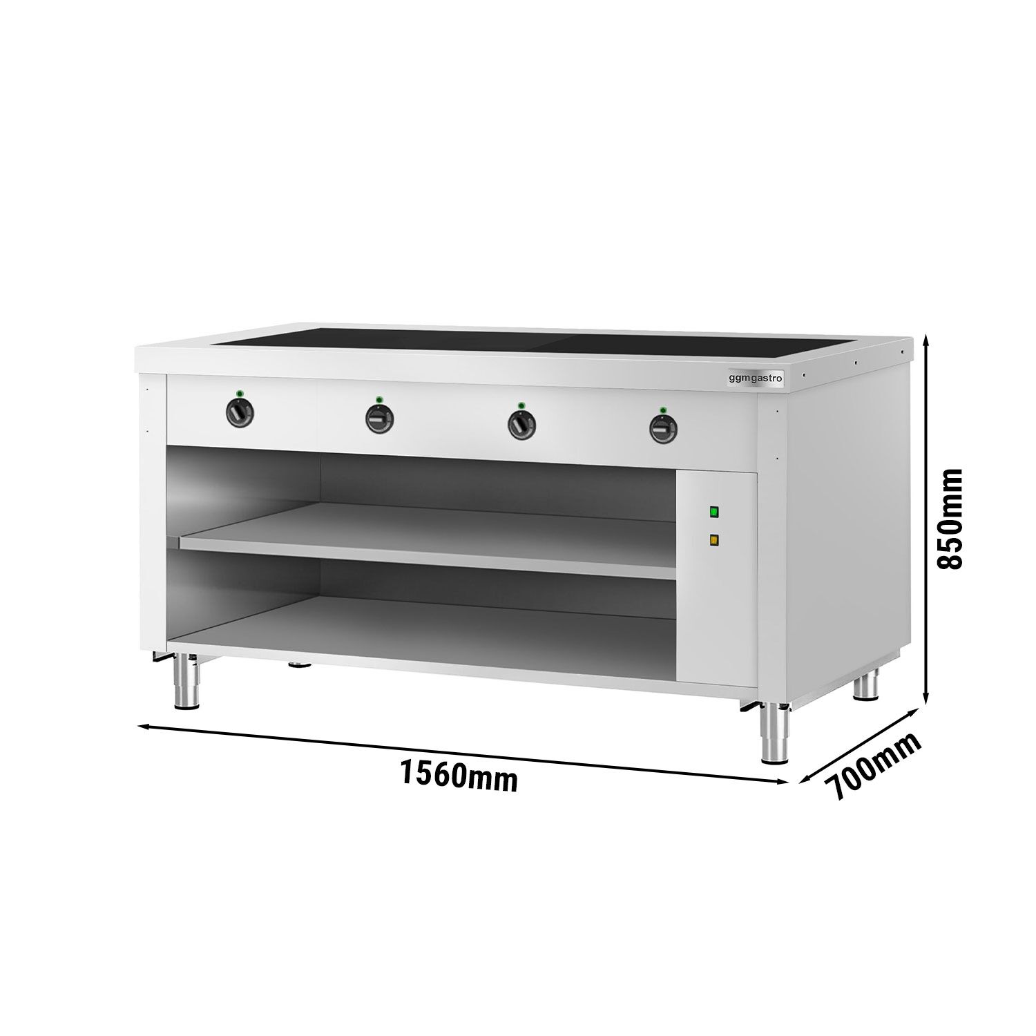 Buffet chaud KOPENHAGEN - 1560mm - avec plaque chauffante