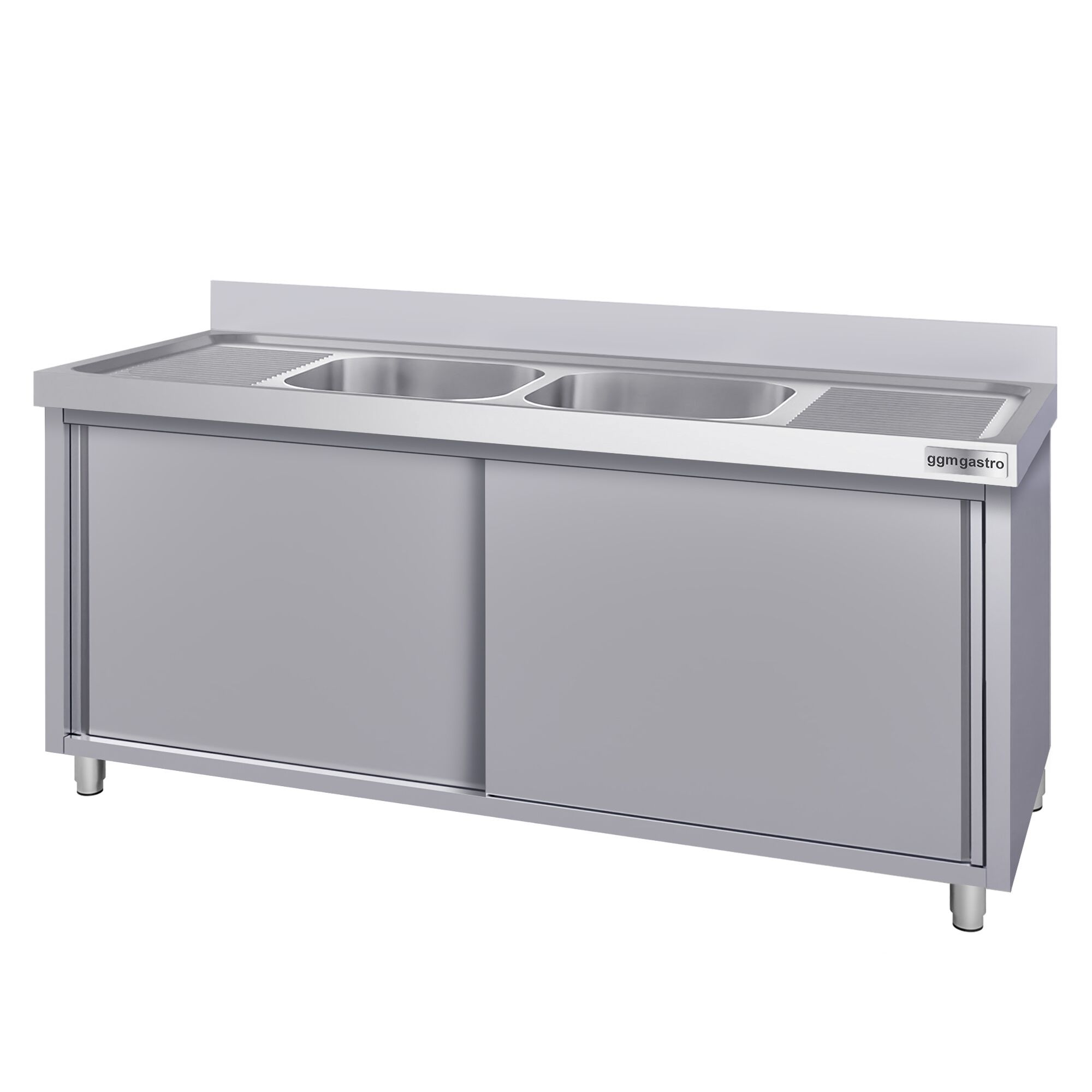 Meuble évier ECO - 1800 x 700 mm - avec 2 bacs au centre