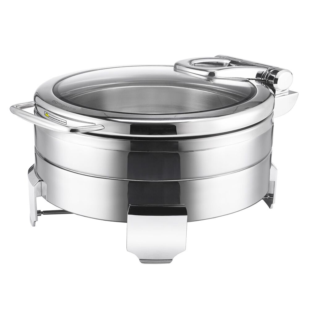 Chafing dish - Rond - avec couvercle en verre à fermeture douce (Soft-Close) - 5.7L