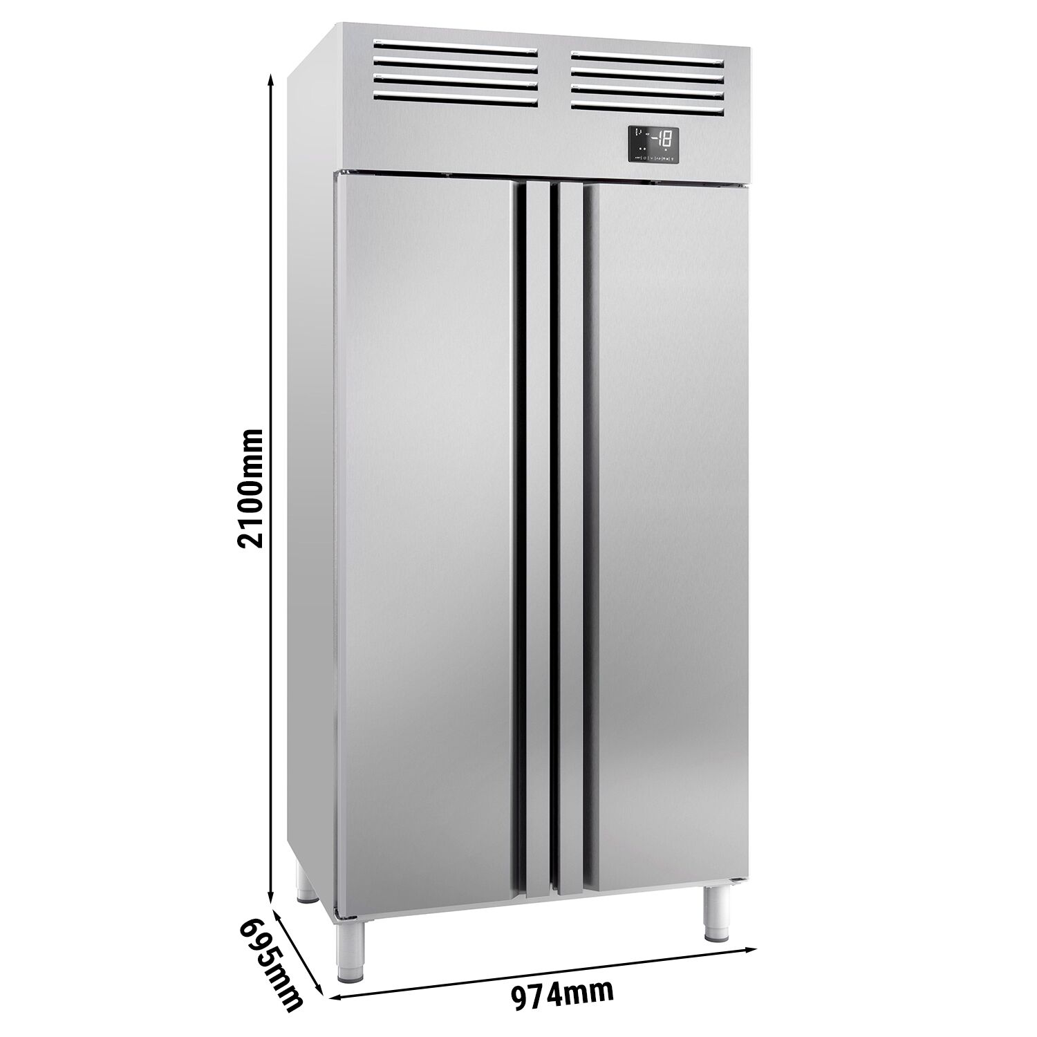 Armoire réfrigérée négative en acier inoxydable PREMIUM PLUS – GN 1/1 – 745 litres – avec 2 portes