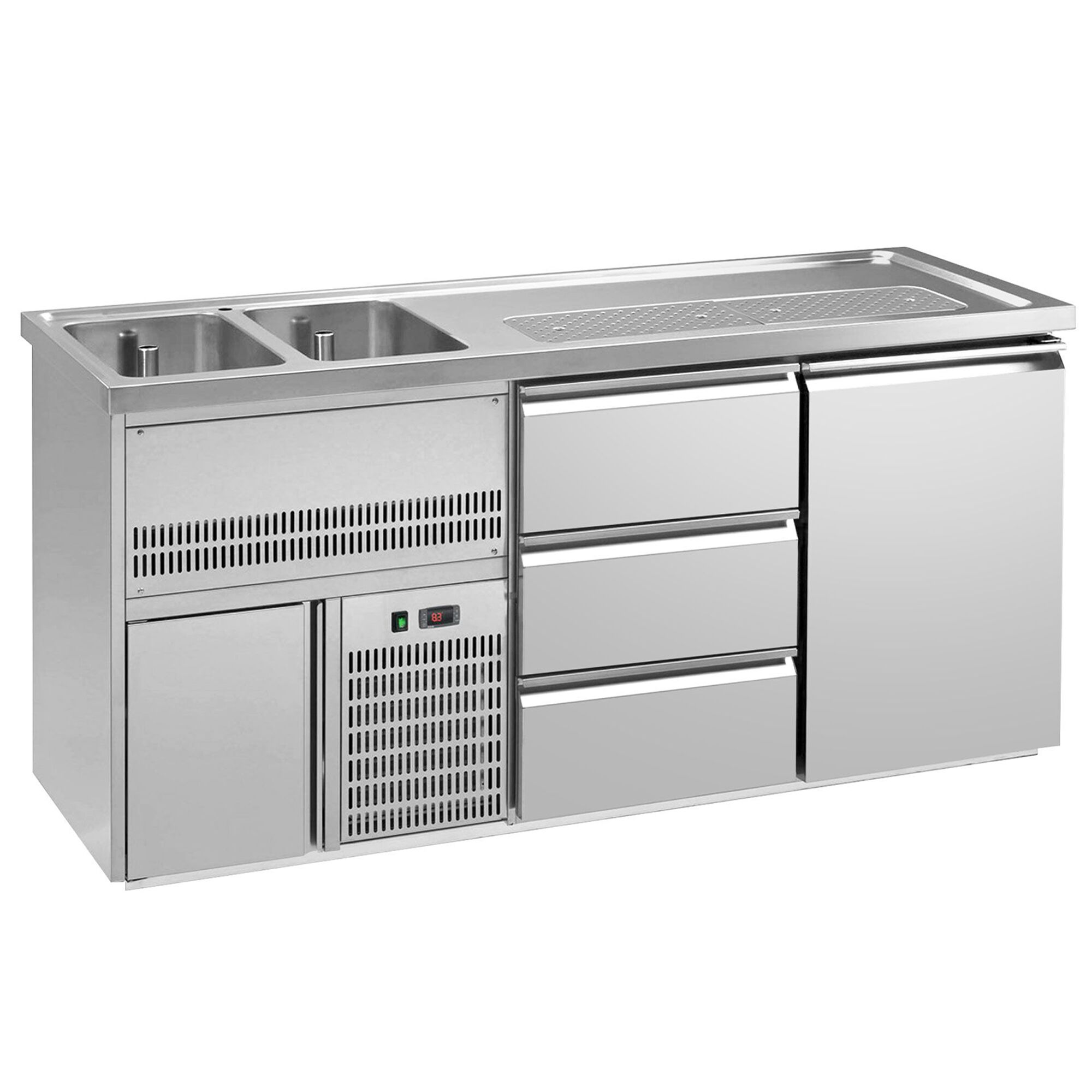 Comptoir à bière Premium PLUS – 1950 × 700 mm – 1 porte & 3 tiroirs