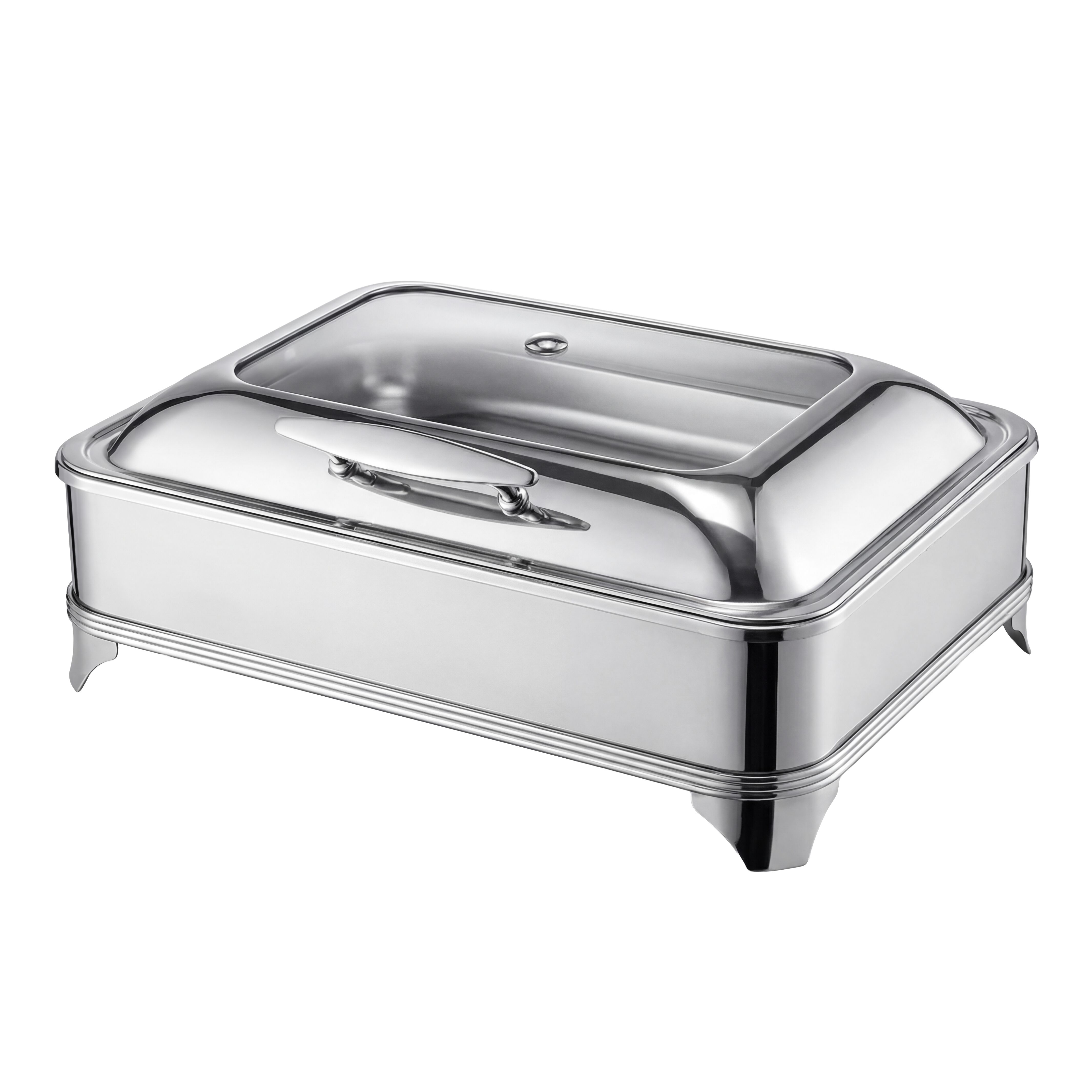 Chafing dish à induction - GN 1/1 - avec couvercle en verre à fermeture douce (Soft-Close) - 8.5L