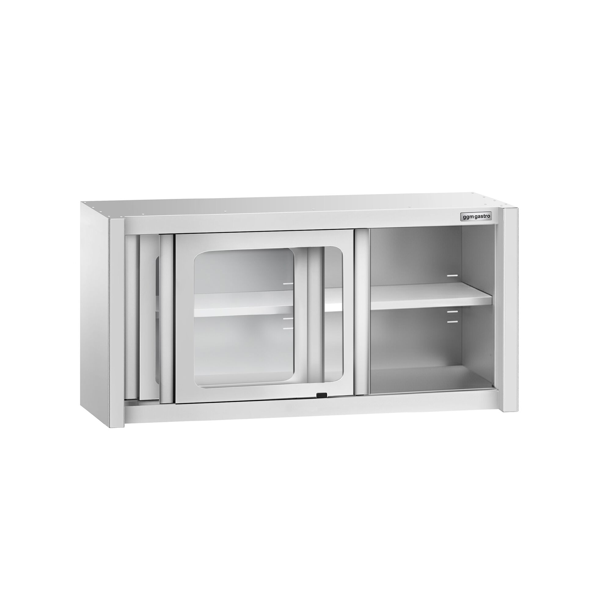 Armoire murale en acier inoxydable - 1200x400mm - avec portes coulissantes vitrées - 650mm de haut