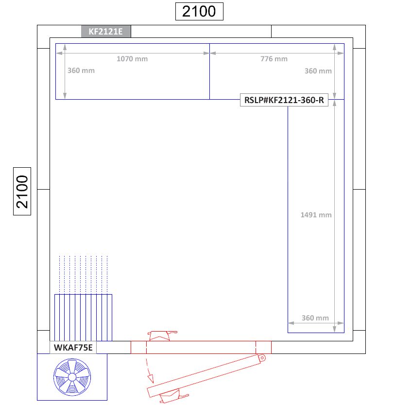 Kit rayonnage en aluminium - En angle (L) - Profondeur:360mm - Capacité de charge:600kg