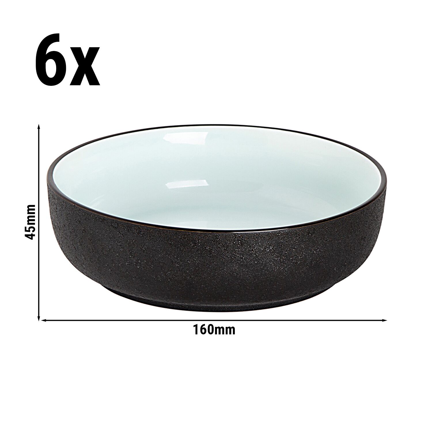 (6 pcs) Coupe - COSMIC - Porcelaine - 55cl - Ø 160mm - Noir