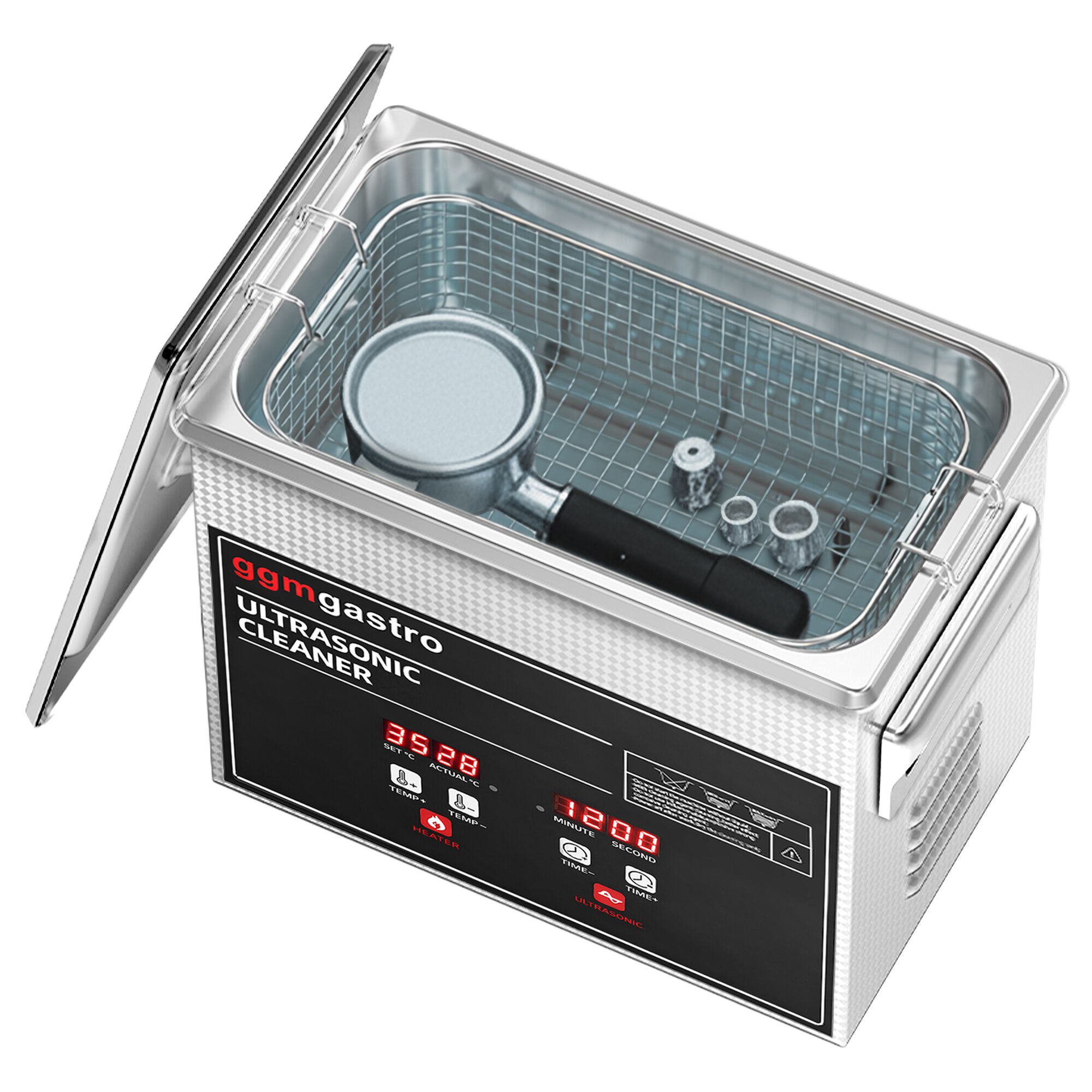 Nettoyeur à Ultrasons - 3,2 Litres - 120 Watt Puissance Ultrasonique