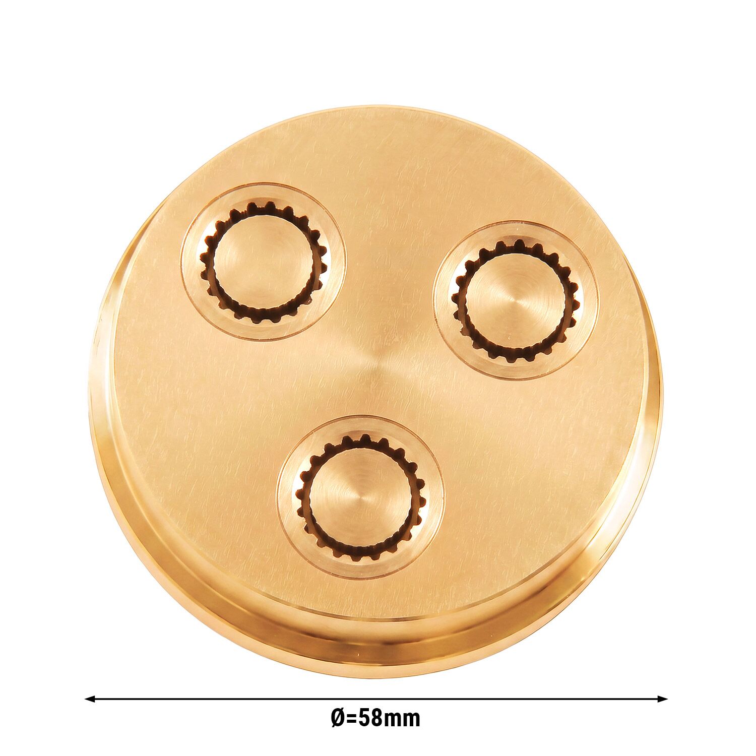 Brass Pasta Die (Bronze Finish) - Macaroni 14mm - for NMH13 - Ø58mm