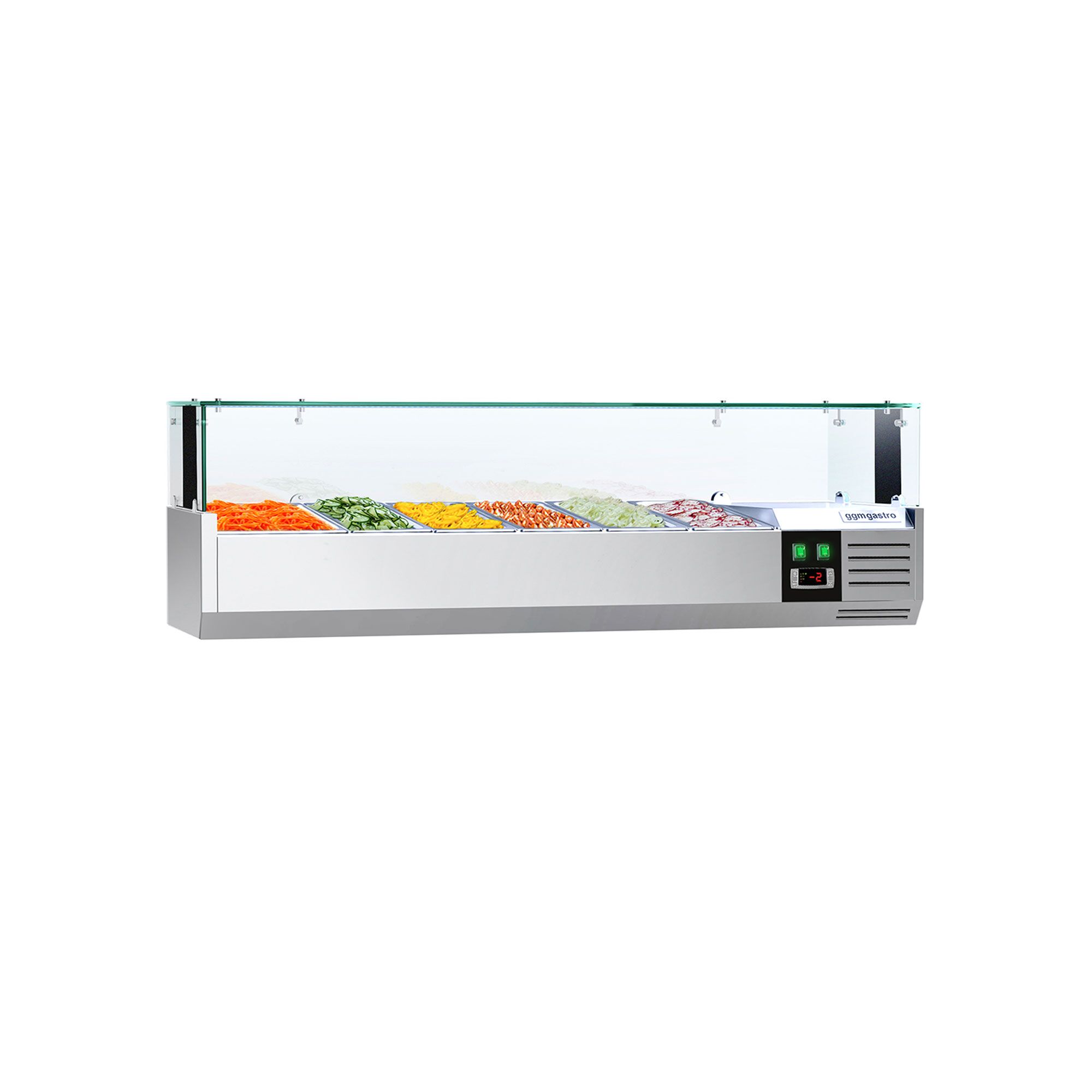 Vitrine Réfrigérée à Ingrédients PREMIUM avec éclairage LED - 1500x395mm - 5x GN 1/3 + 1x GN 1/2