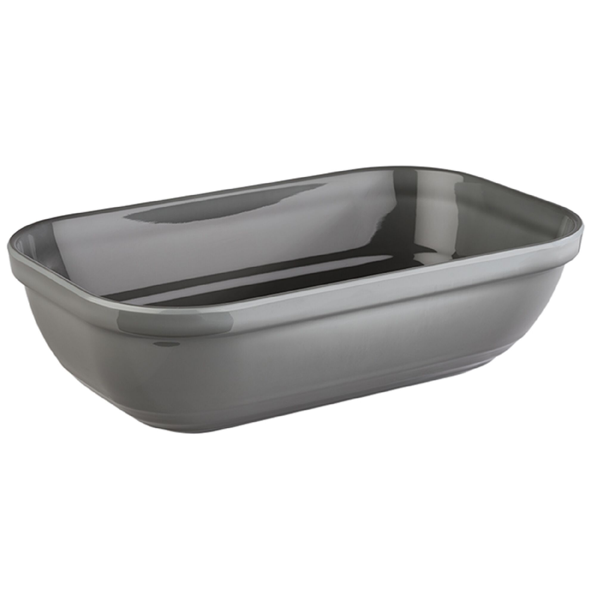(6 pcs) Bac GN 1/4 - EMMA - Mélamine - 1,5L - rectangulaire - 265x162mm - Profondeur : 75mm - Gris