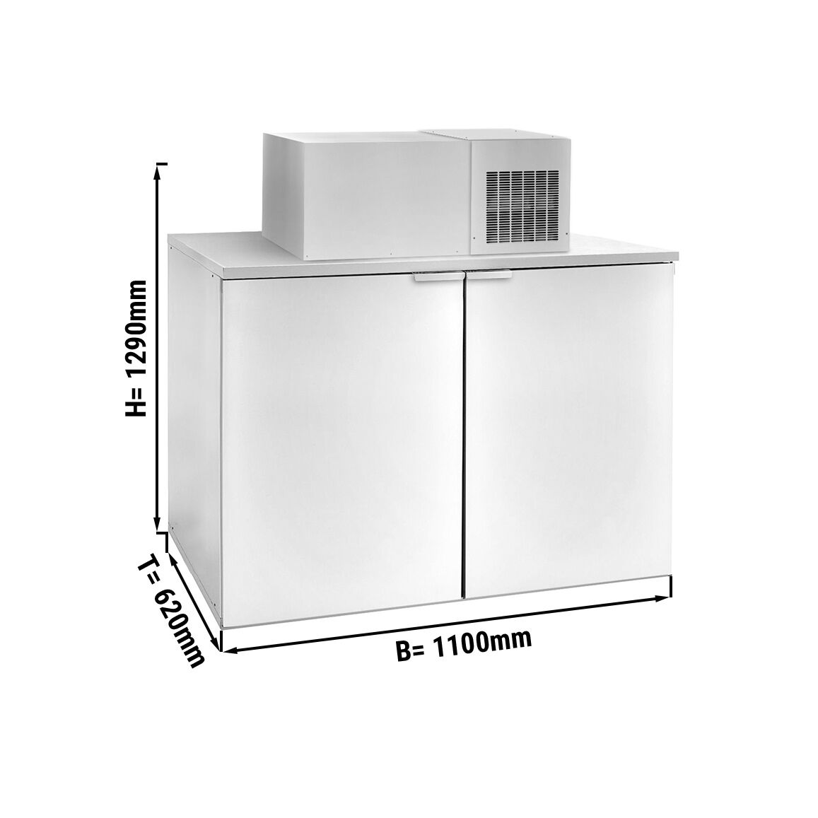 Refroidisseur de fûts avec groupe - 2x50L fûts - 1100x620mm