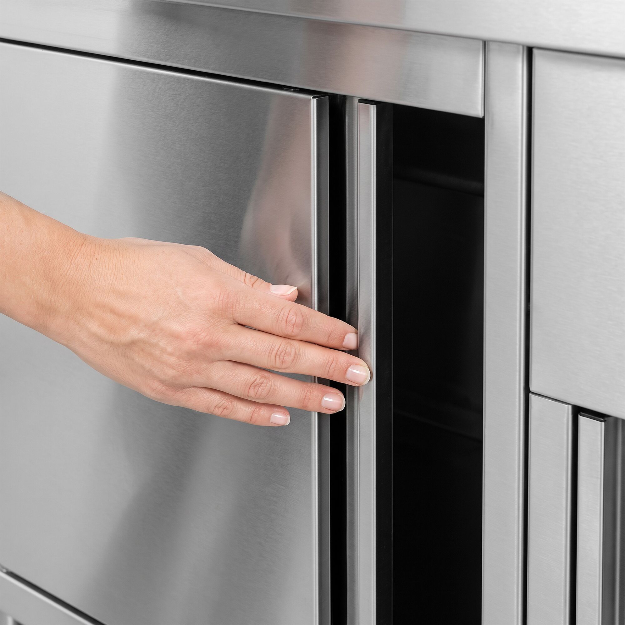 Table de préparation pour cocktails – inox – 1200 x 720 mm – avec 2 portes coulissantes