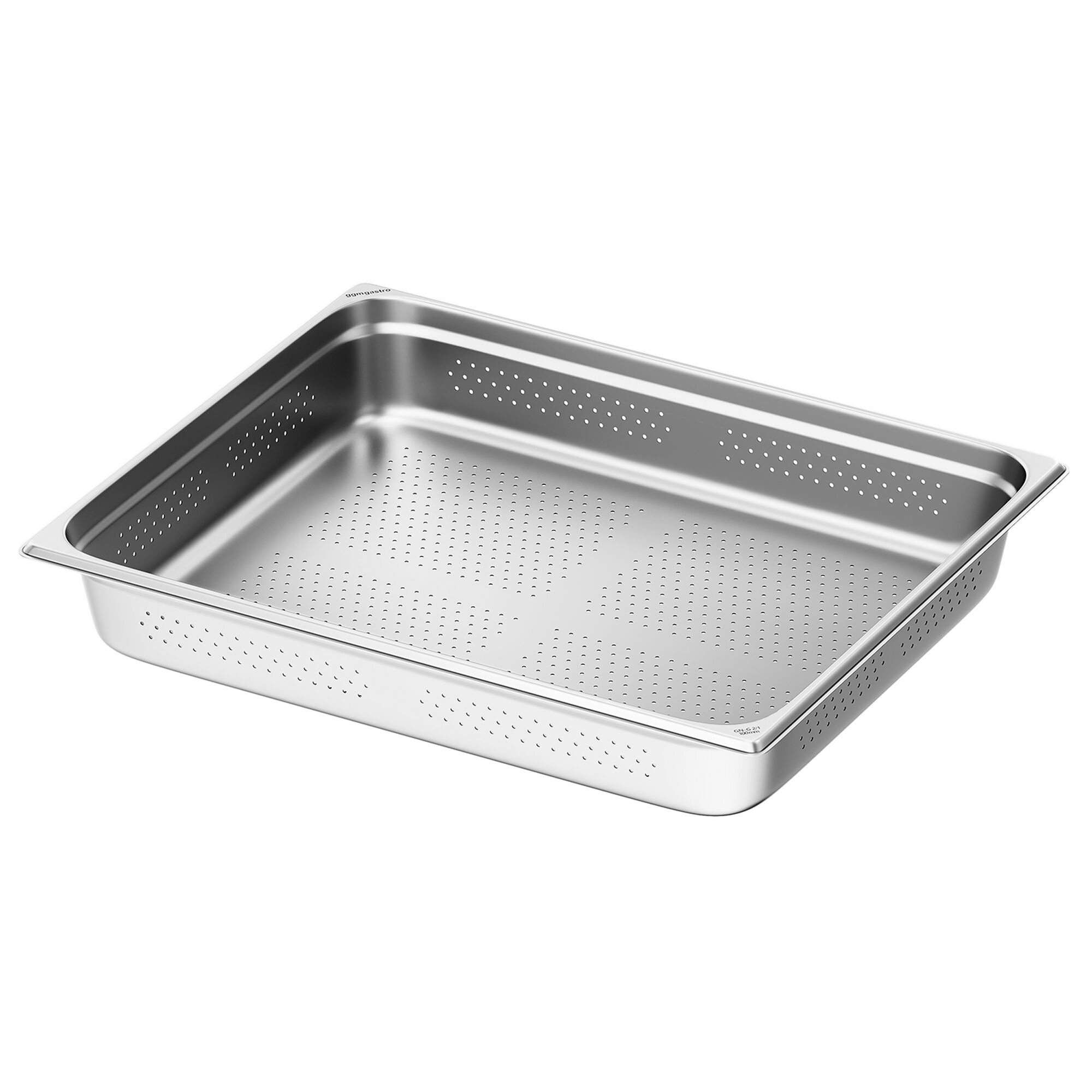 Edelstahl-Behälter GN 2/1 - gelocht - Höhe: 100mm