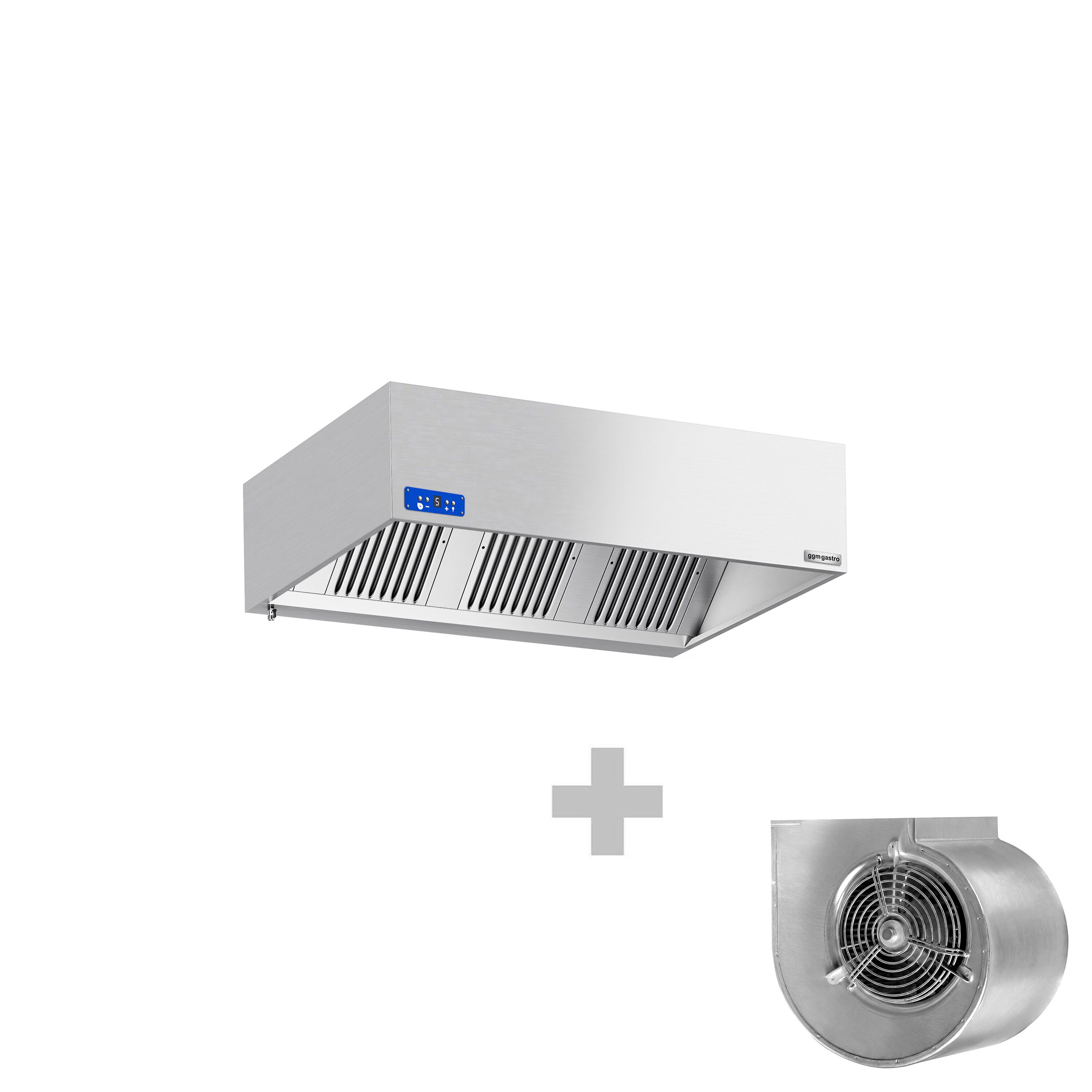 Commercial Wall-Mounted Extractor Hood with Motor – 1600mm – with Speed Controller, Baffle Filters & Lighting