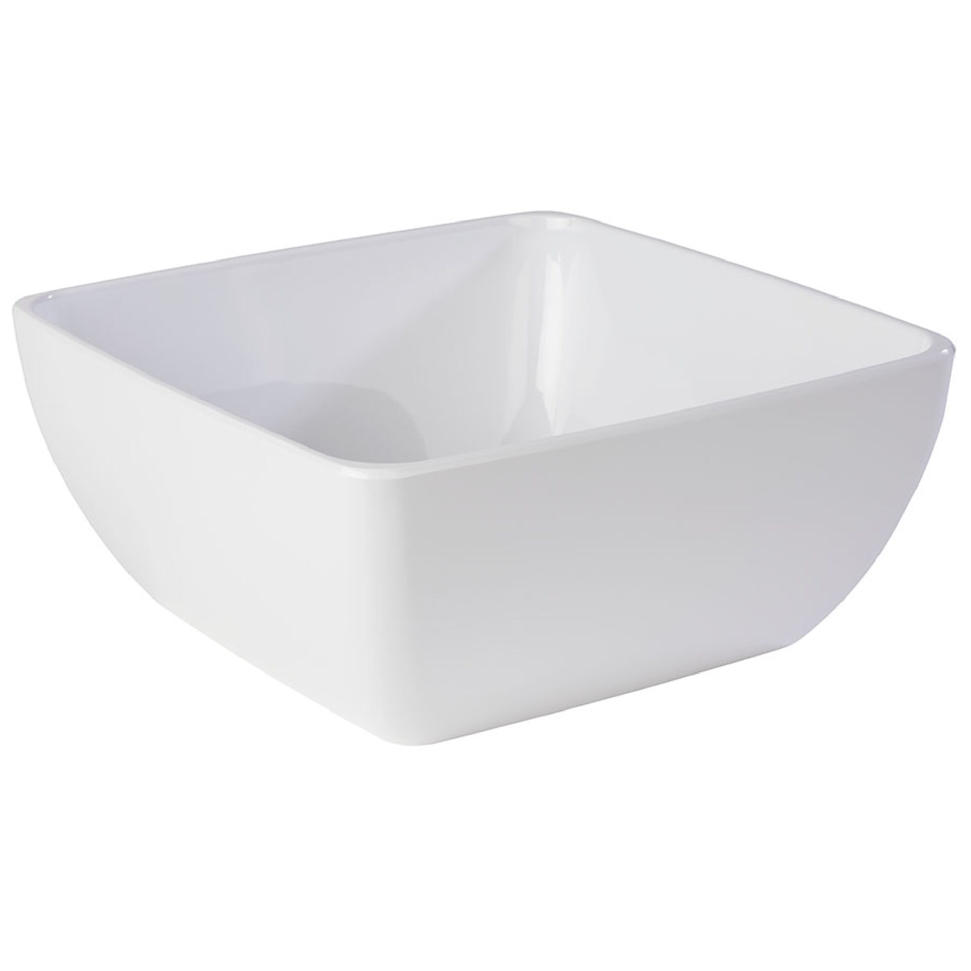 (6 buc) Bol | PURE - Melamină - 8 litri - pătrat - 320x320x140 mm - stivuibil; compatibil mașină de spălat vase; nu pentru microunde; nu pentru cuptor; nu pentru contact direct cu flacără - Alb
